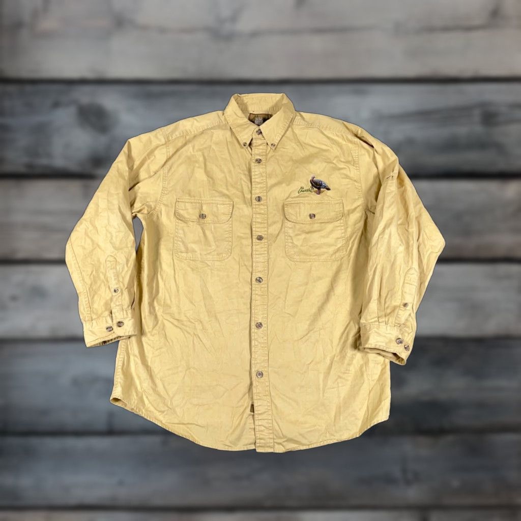 Vintage VINTAGE Bluewater Al Agnew Deer Embroidered Shirt Men XL Beige Twill Button-Up Collared 90s Outdoors Size US XL / EU 56 / 4 - 1 Thumbnail