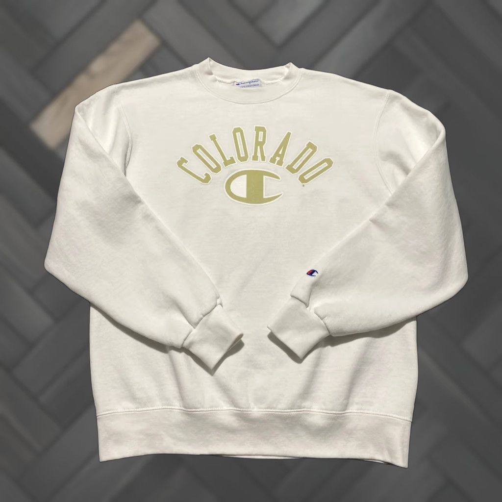 Champion Champion Colorado Crewneck Sweatshirt Mens M White Logo Embroidered Graphic Pullover Regular Fit Clothing Crew Neck All Seasons Size US M / EU 48-50 / 2 - 1 Thumbnail