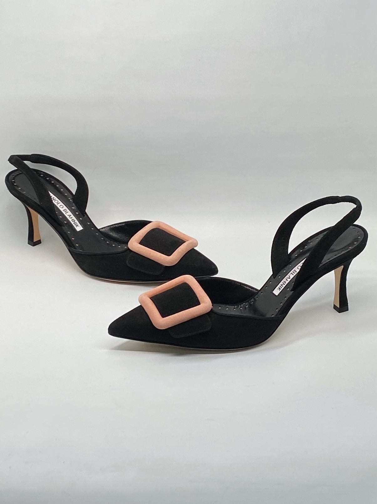 Manolo Blahnik Manolo Blahnik Maysli Suede Buckle Slingback Pumps size 36 Size US 6 / IT 36 - 3 Thumbnail