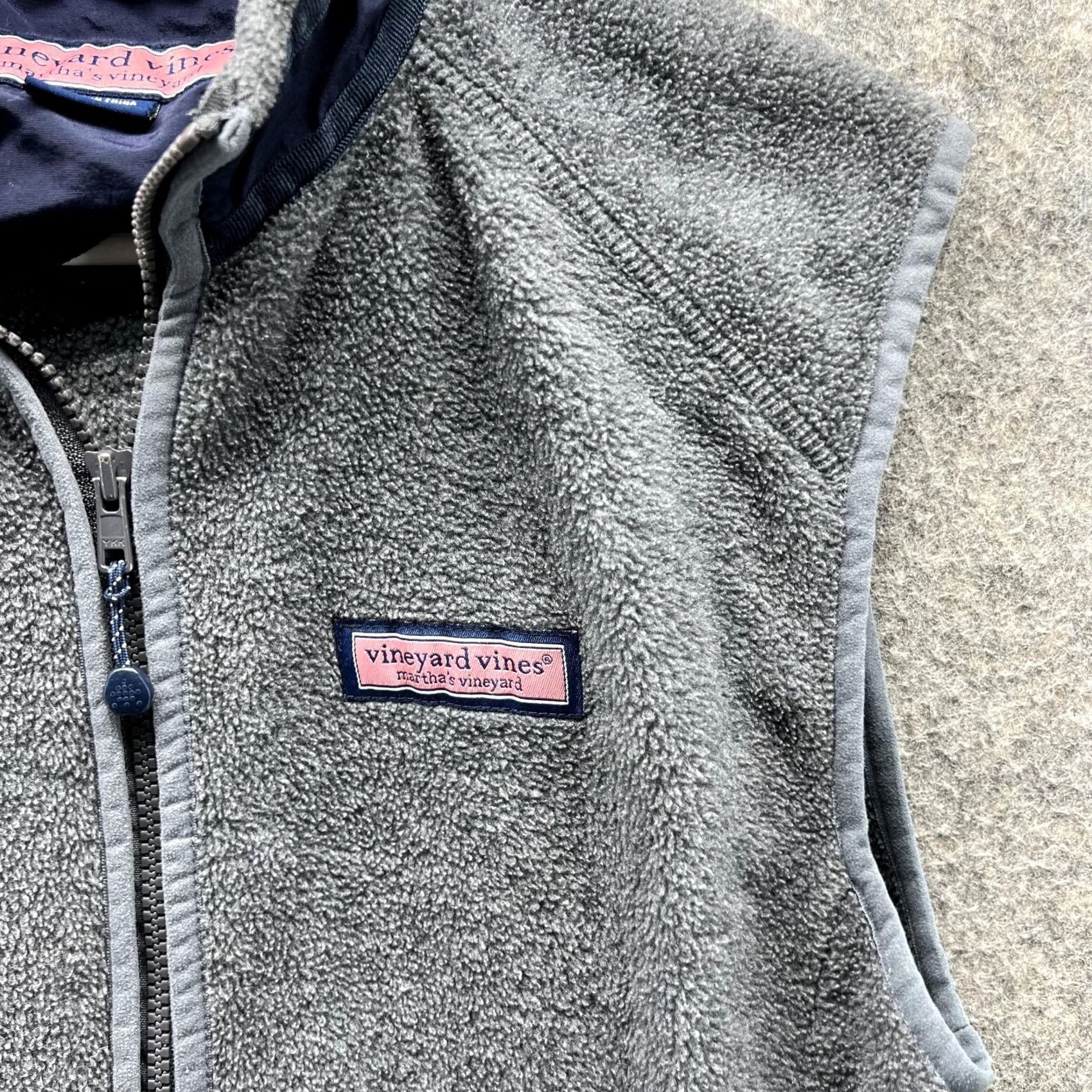 Vineyard Vines Vineyard Vines Women XS Gray Full Zip Fleece Jacket Sleeveless Sweater Size XS / US 0-2 / IT 36-38 - 4 Thumbnail