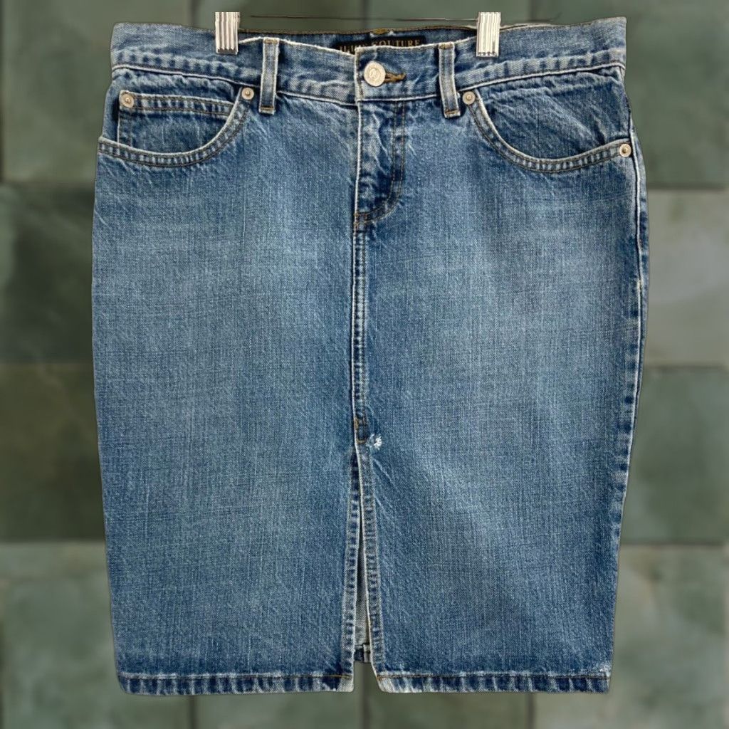 Juicy Couture Juicy Couture Denim Skirt Women's Medium Pencil Blue Casual Knee-Length Size 32" / US 10 / IT 46 - 1 Thumbnail