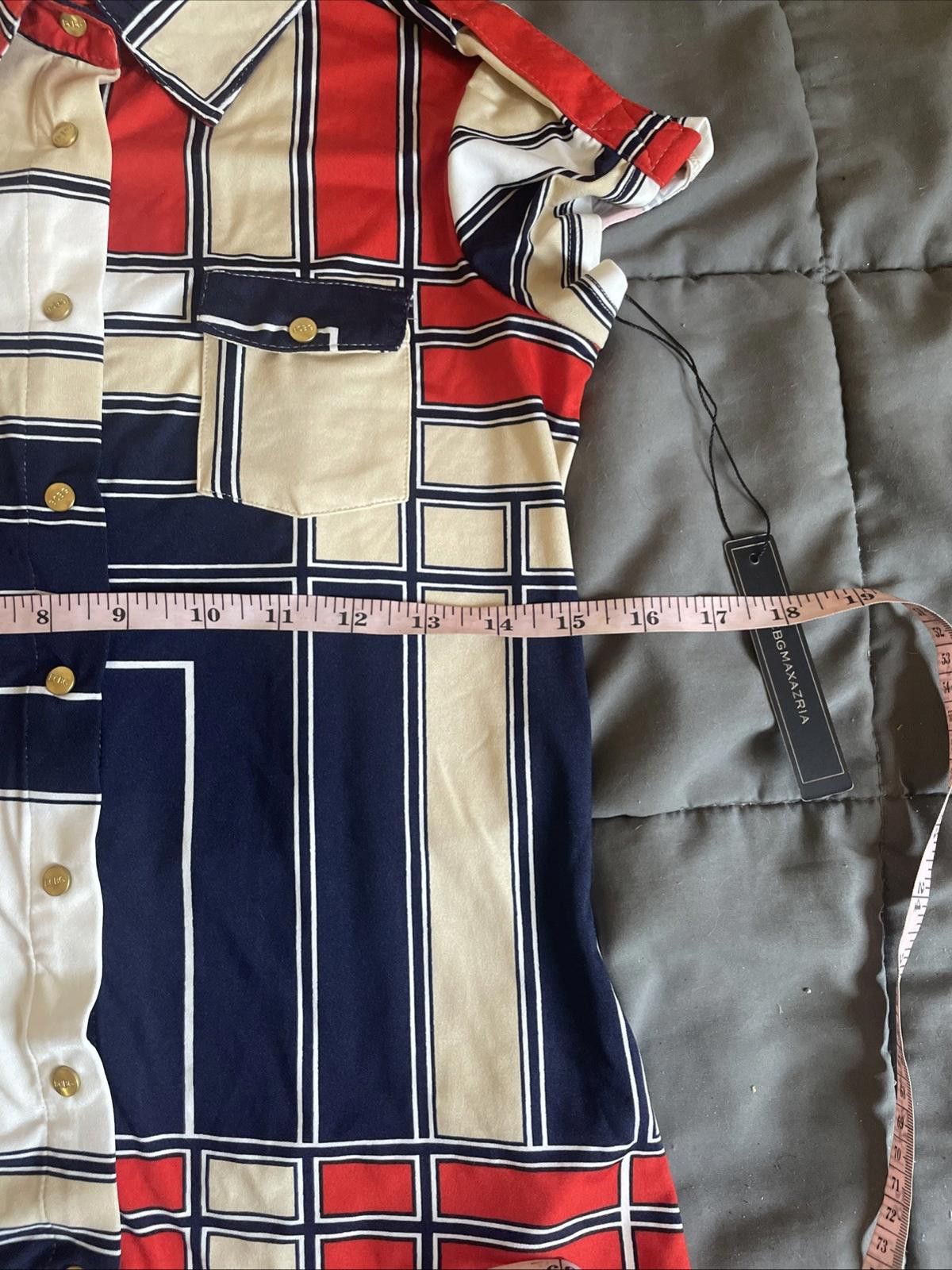 Bcbgmaxazria BCBG Maxazria Mondrian Women’s Shirt (S) Gold Snaps Size S / US 4 / IT 40 - 2 Thumbnail
