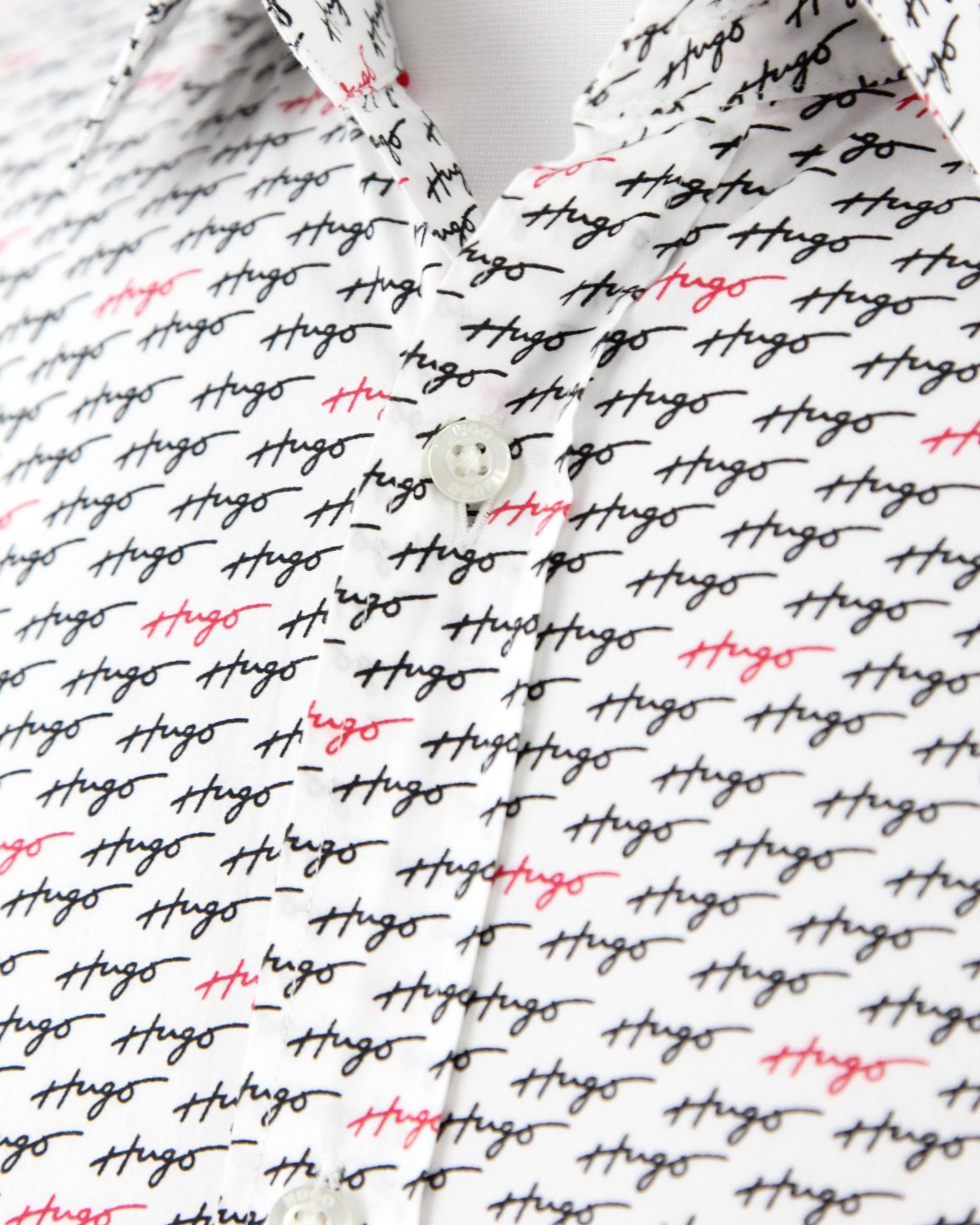 Hugo Boss HUGO BOSS White printed shirt Size US L / EU 52-54 / 3 - 6 Thumbnail