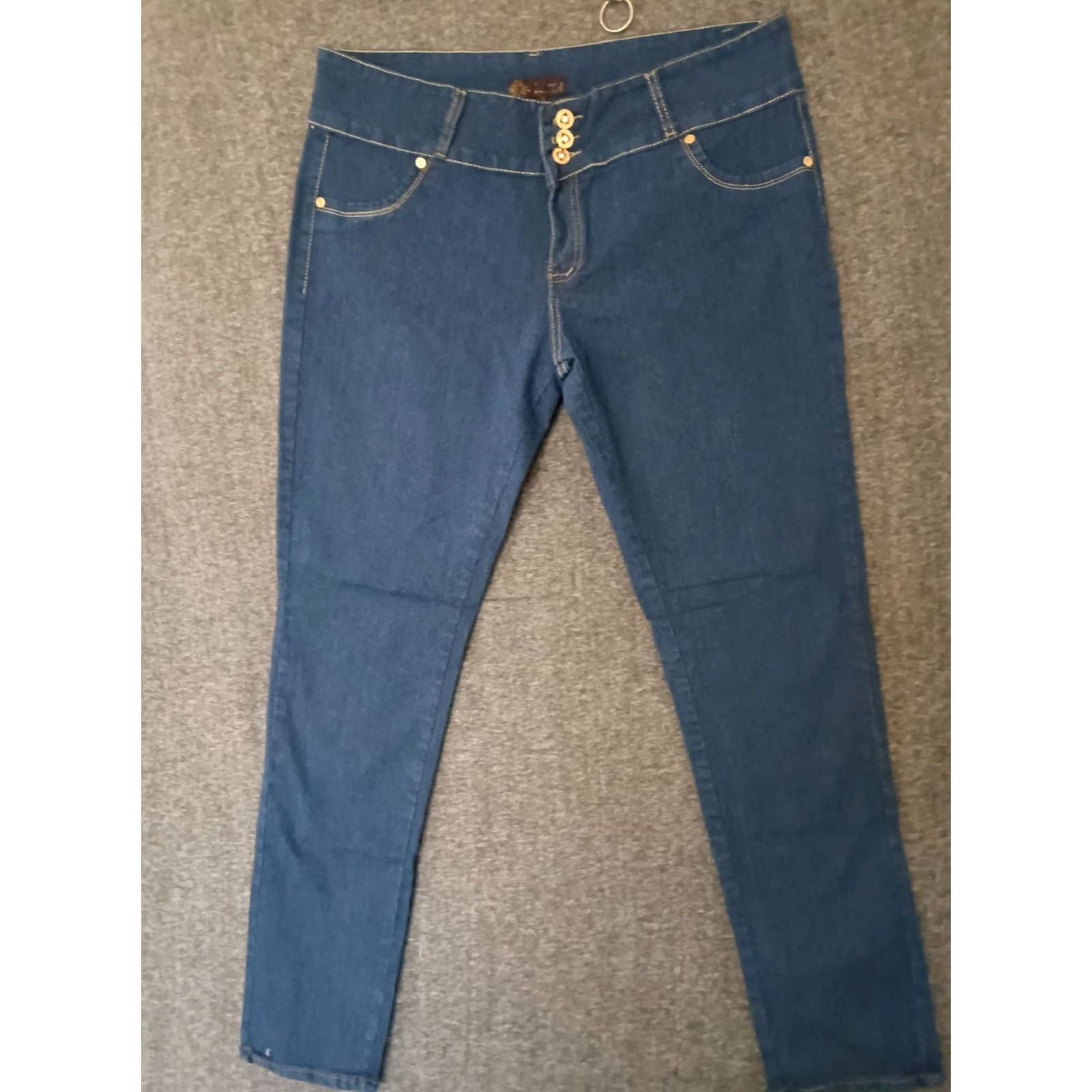 Vintage Unbranded Jeans 3 Button Closure Medium Wash Skinny Blue Women's 23/24 Size 40" / US 18 - 2 Thumbnail
