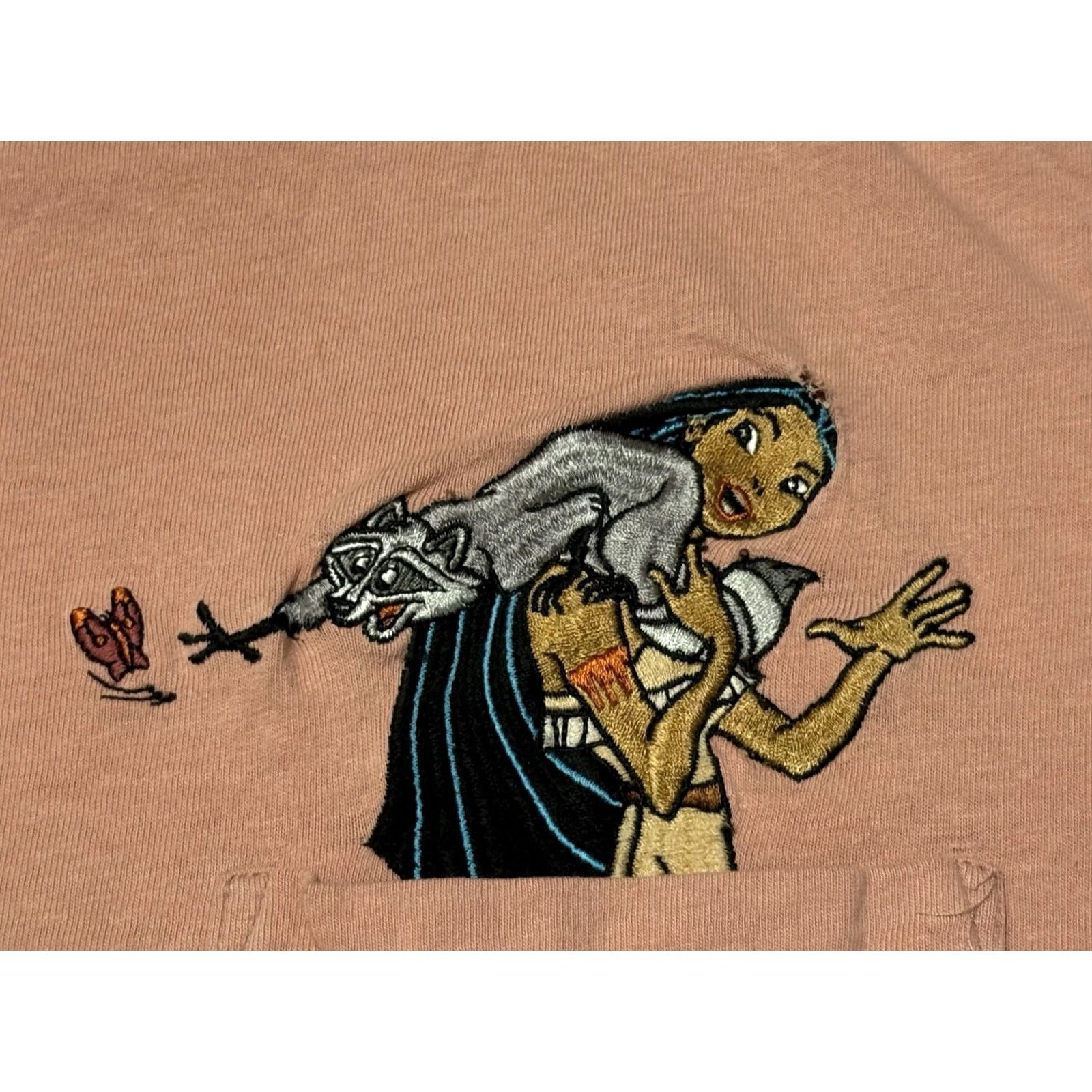 Disney VINTAGE Disney Pocahontas & Meeko Pocket Tee Shirt L Pink 90s Disney Store Pocahontas & Meeko T-Shirt Unisex Adults Pocketed Size US L / EU 52-54 / 3 - 4 Thumbnail
