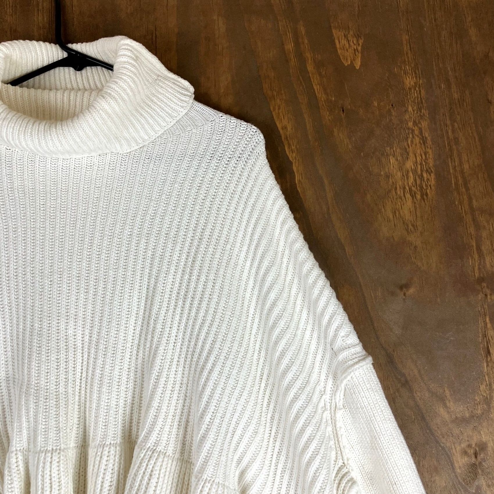 Free People Free People Sweater White Layer Cake Cowl Neck Peplum Cotton Blend Small Women Shirt Size S / US 4 / IT 40 - 5 Thumbnail