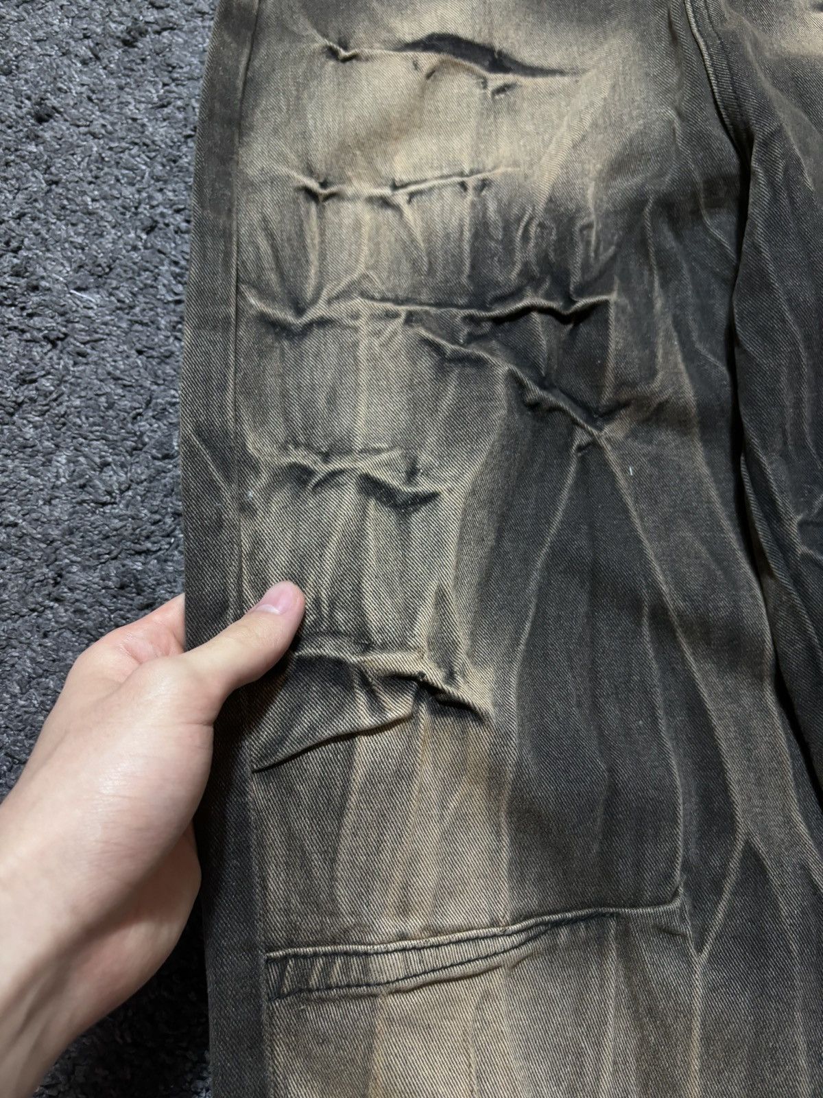 Jean × Vintage Vintage very rare wide super baggy thunder brown jeans Size US 29 - 8 Thumbnail