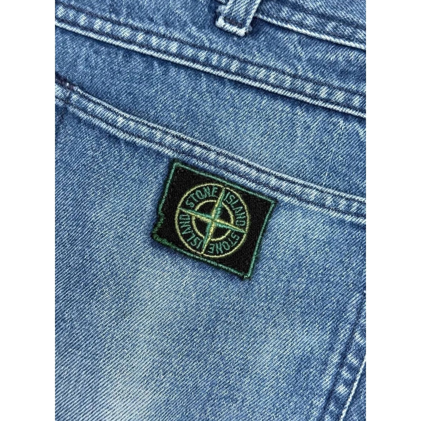 Stone Island VINTAGE Stone Island Denim Baggy Jeans 90s Archive Men Size 48 Blue Stone Island Jeans 90s Mens Jeans Regular 5-Pocket Design Inseam 30 in Size US 32 / EU 48 - 4 Thumbnail