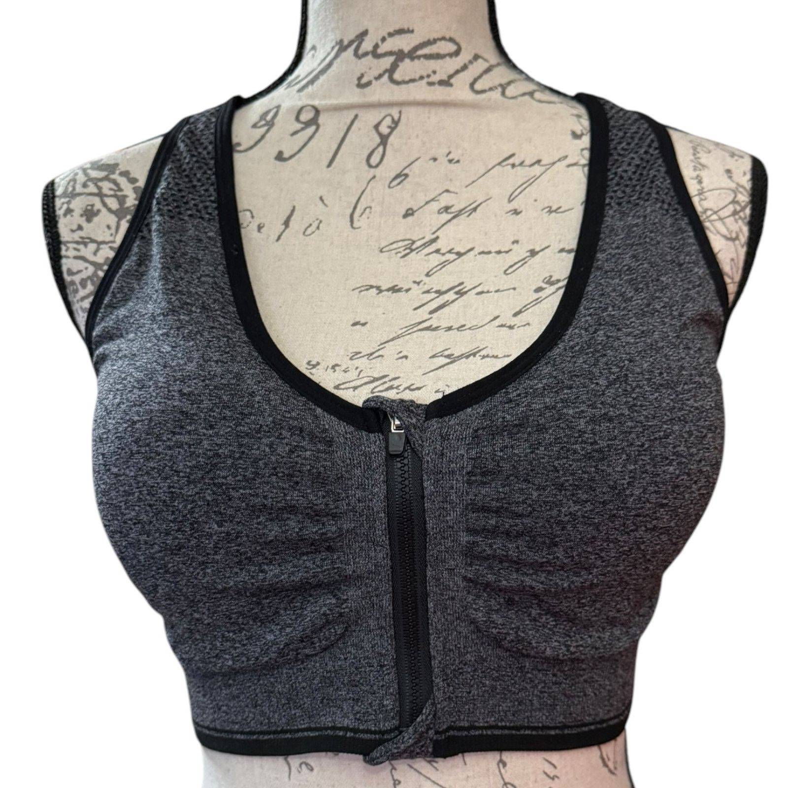 Other Gray Zipper Front Stretch Sports Bras Size Small Size ONE SIZE - 1 Thumbnail