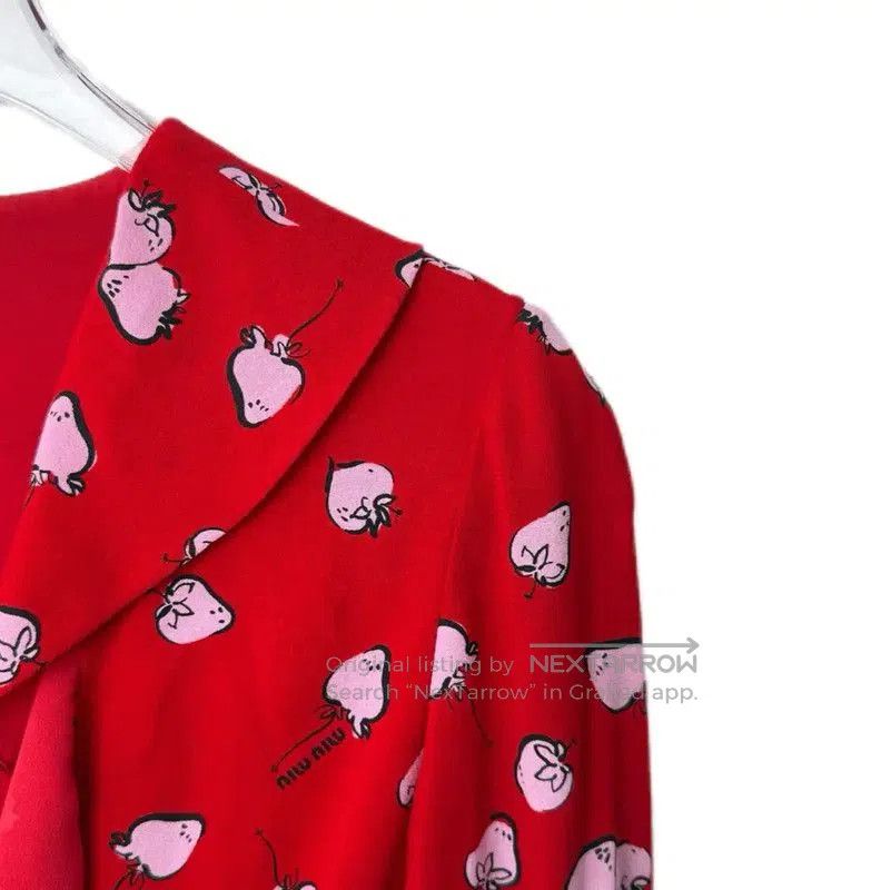 Miu Miu Miu Miu Red Cotton Blend Women's Dress . Size S / US 4 / IT 40 - 3 Thumbnail