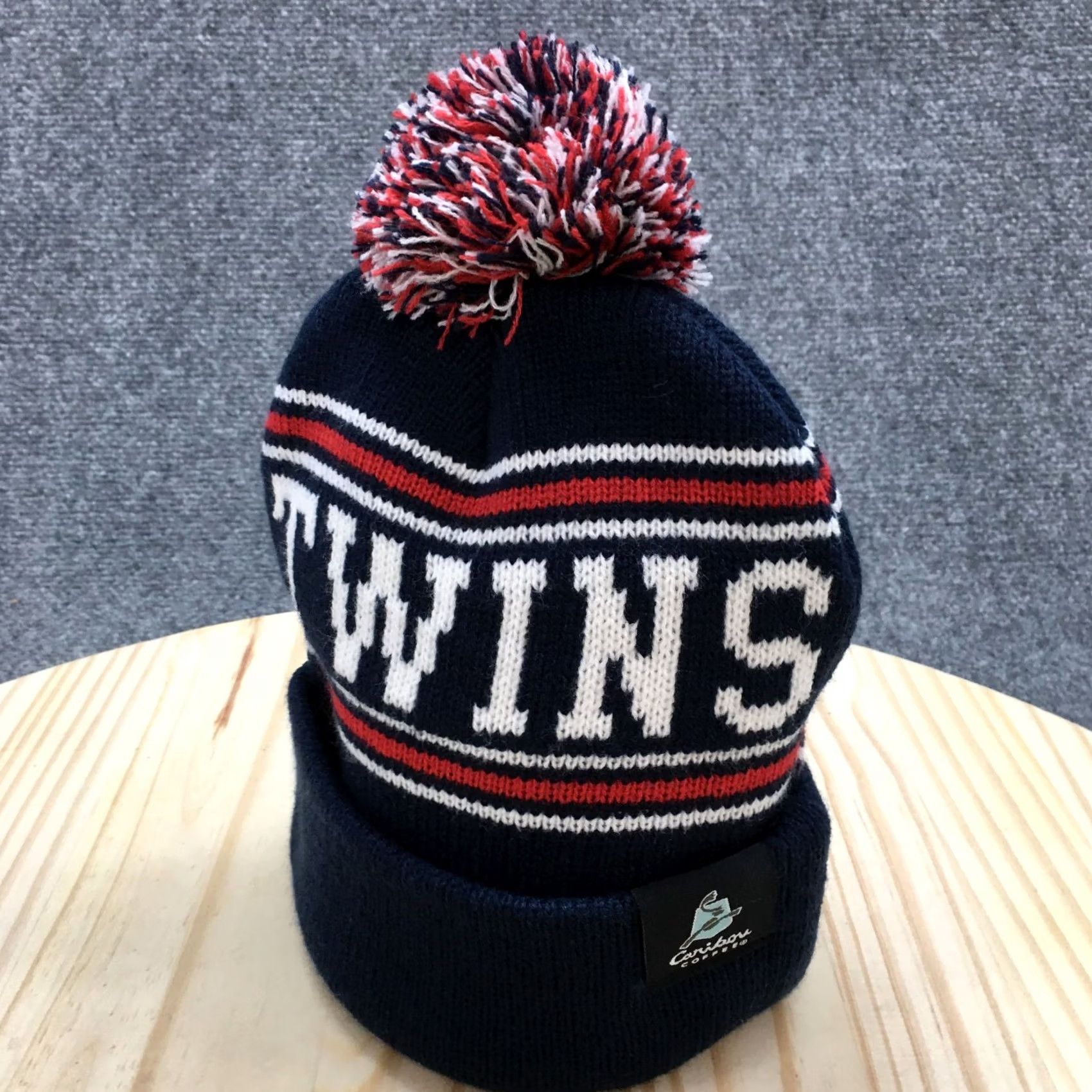 Twins Minnesota Twins Blue Knitted Acrylic Pompom Cuffed Beanie Hat Unisex OSFA Winter Size ONE SIZE - 2 Thumbnail