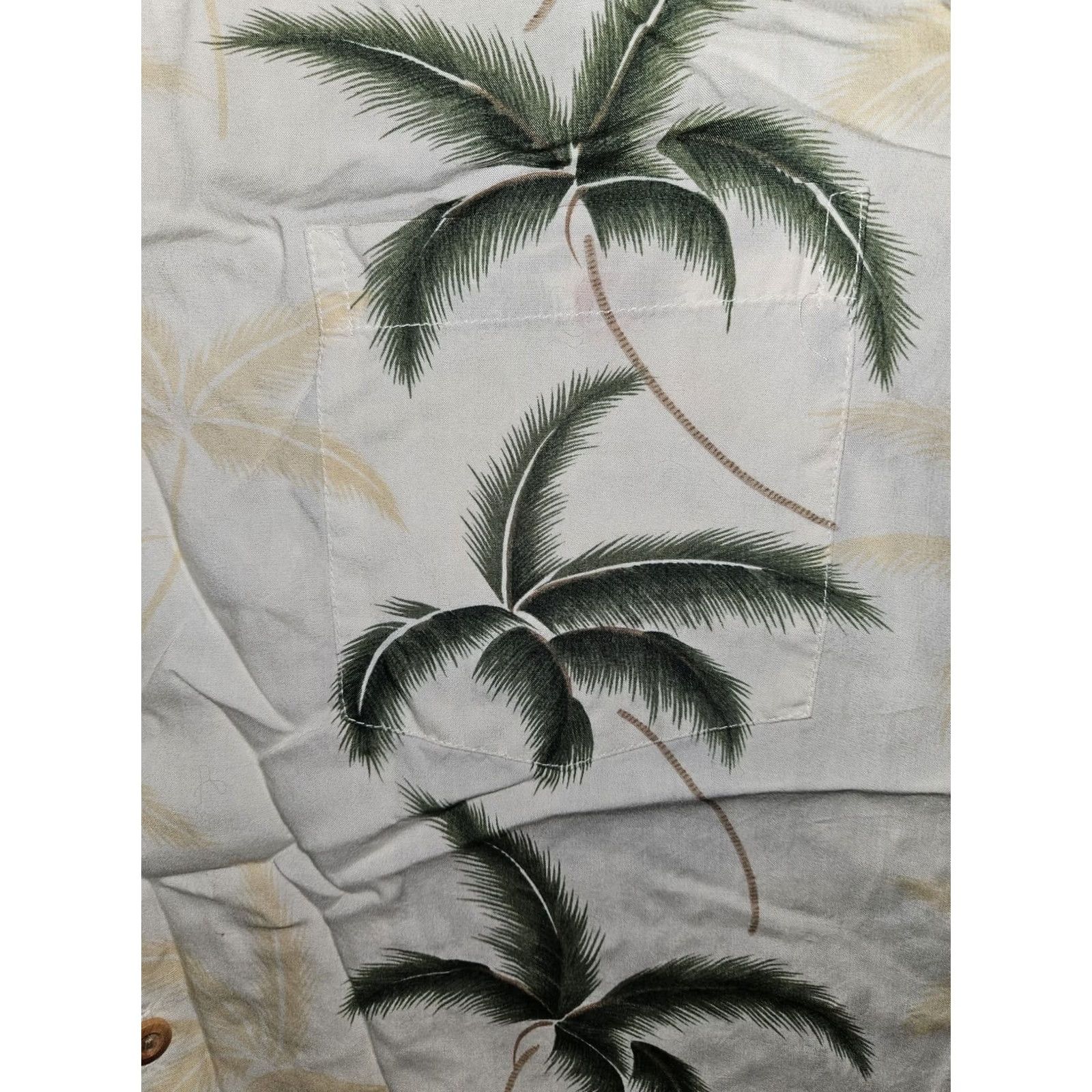 Paradise Found VINTAGE Paradise Found Shirt Mens Large White Green Palm Tree Hawaiian Aloha Pocket Shirt Mens Large White Green Palm Tree Hawaiian Aloha Pocket Size US L / EU 52-54 / 3 - 3 Thumbnail