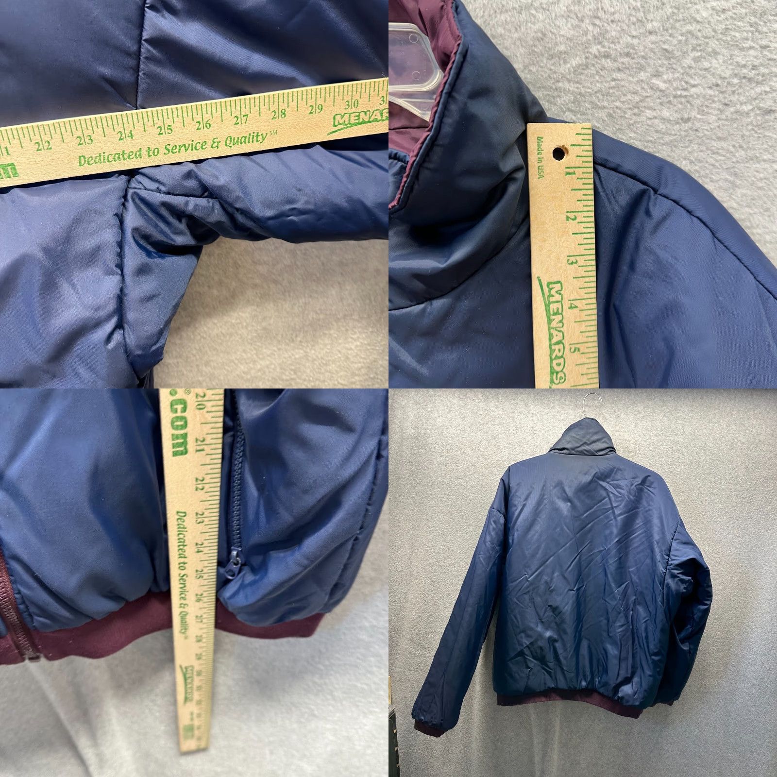 Vintage VINTAGE Columbia Jacket Men Bomber Reversible Winter Coat Short Zip Regular Purple, Navy? Large Size US L / EU 52-54 / 3 - 8 Thumbnail