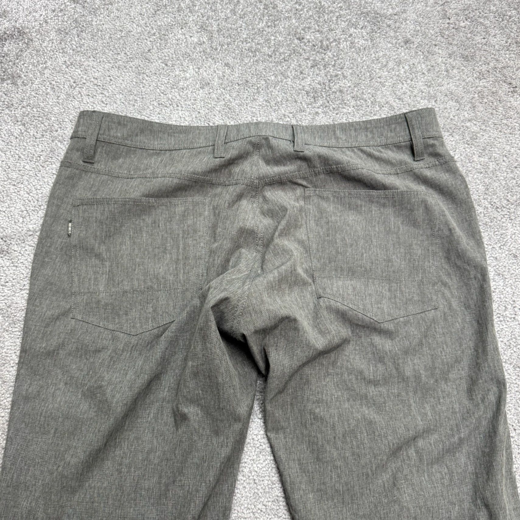 Vintage Linksoul Straight Leg Chino Pants Men 35R Gray Flat Front Casual Classic Modern Fit Regular Size 35 Mens Size US 35 - 5 Thumbnail