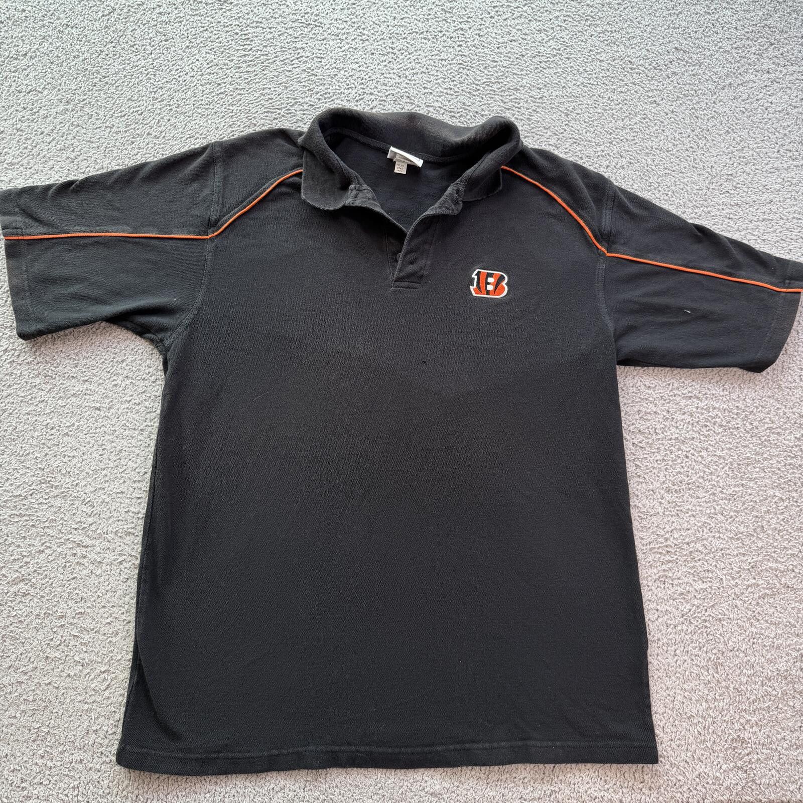 NFL Vintage Cincinnati Bengals NFL Polo Shirt Black Embroidered Size US XL / EU 56 / 4 - 1 Thumbnail