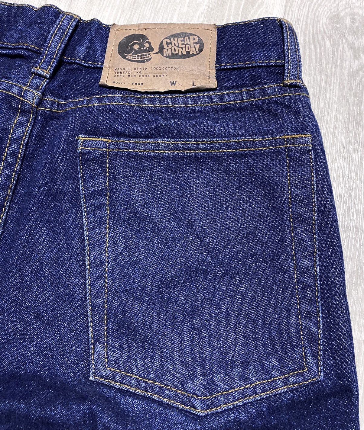 Cheap Monday Cheap Monday Four Rinse Wash Cotton Navy Jeans Thick Denim Size 29" - 25 Thumbnail