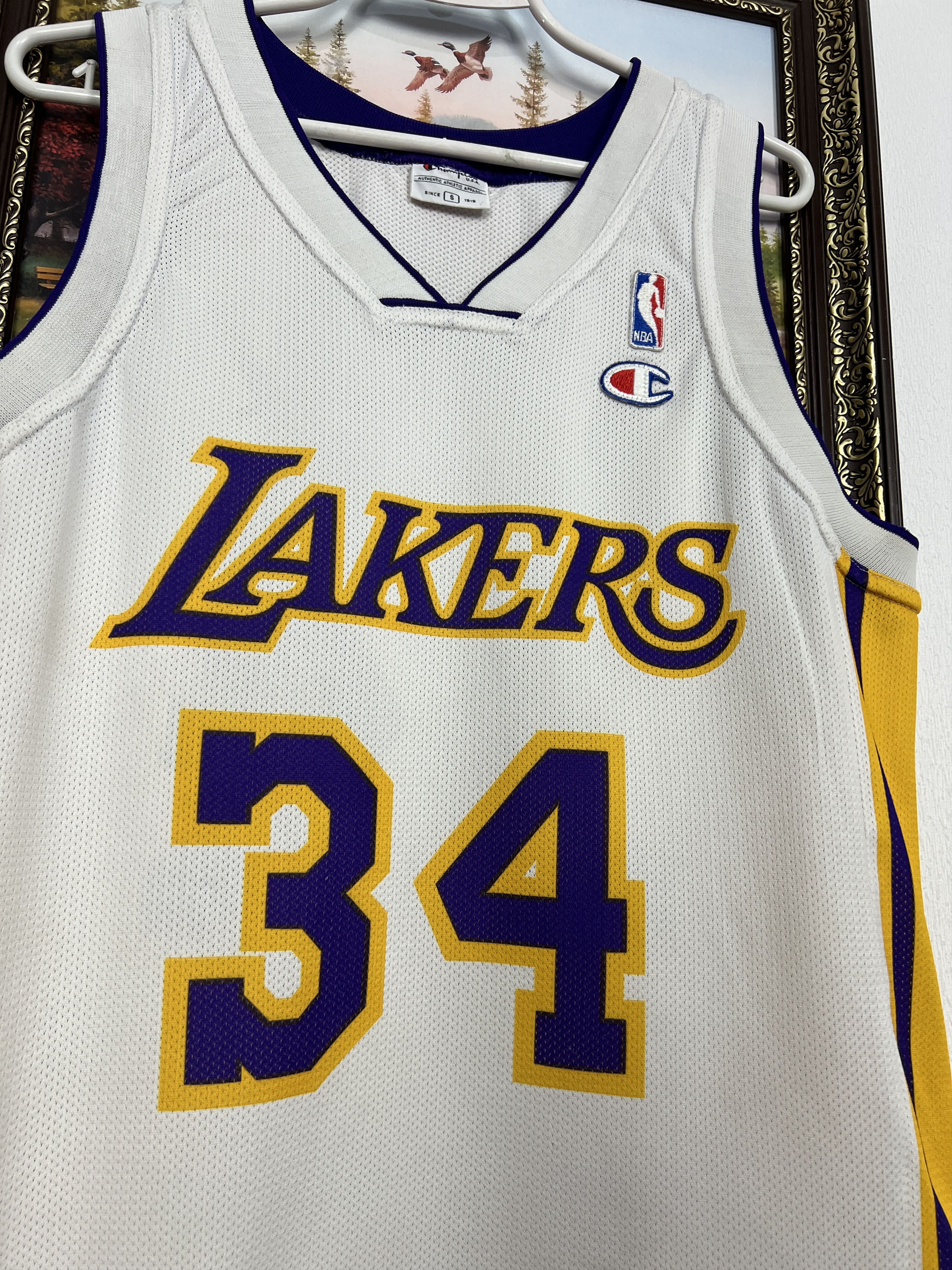 Champion Vintage 90's Los Angeles Lakers NBA #34 O'Neal Jersey Rare Size US S / EU 44-46 / 1 - 3 Thumbnail