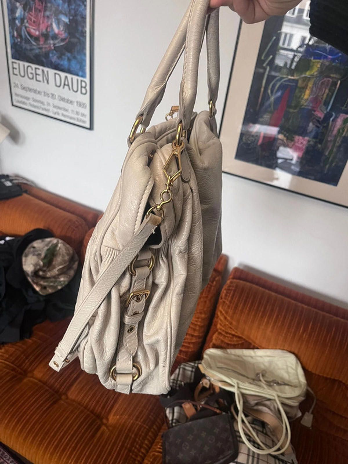 Miu Miu Miu Miu - Beige Leather Satchel Bag Size ONE SIZE - 9 Thumbnail