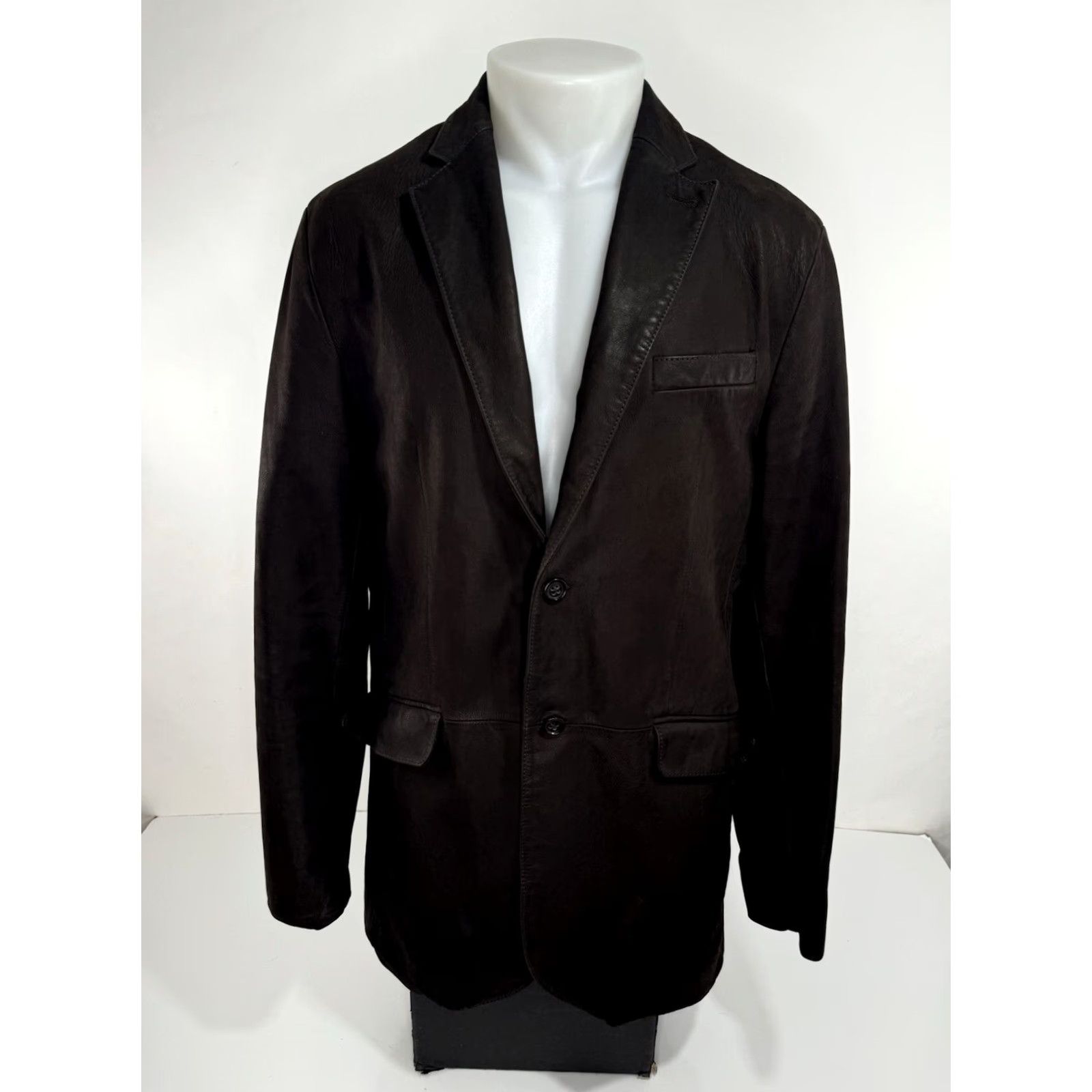 Banana Republic BANANA REPUBLIC - Nubuck Leather Heavy Duty 42 Long Blazer Jacket Men Brown 90s Style"} Size 42R - 2 Thumbnail