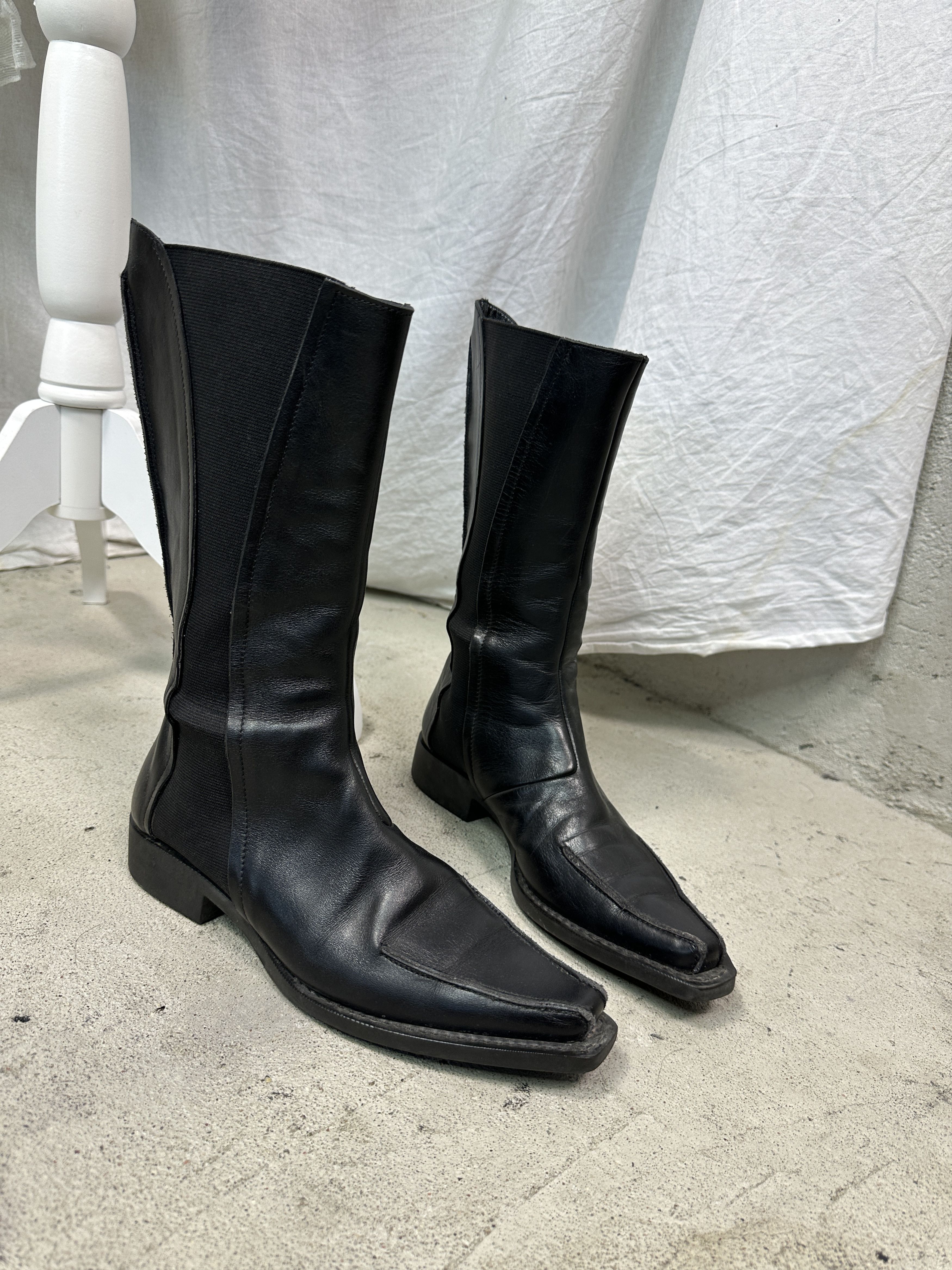 Pollini Vintage Grunge Leather Studio Pollini Pointy Boots Y2K Size US 8 / IT 38 - 5 Thumbnail