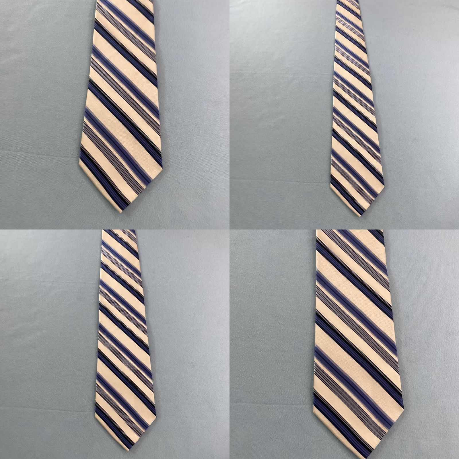 Vintage VINTAGE Bachrach All Silk Tie Repp Tie Striped Necktie Blue White Exec Power Tie 4x61 Cap­sule Wide Necktie Mens Silk Tie Size ONE SIZE - 9 Thumbnail