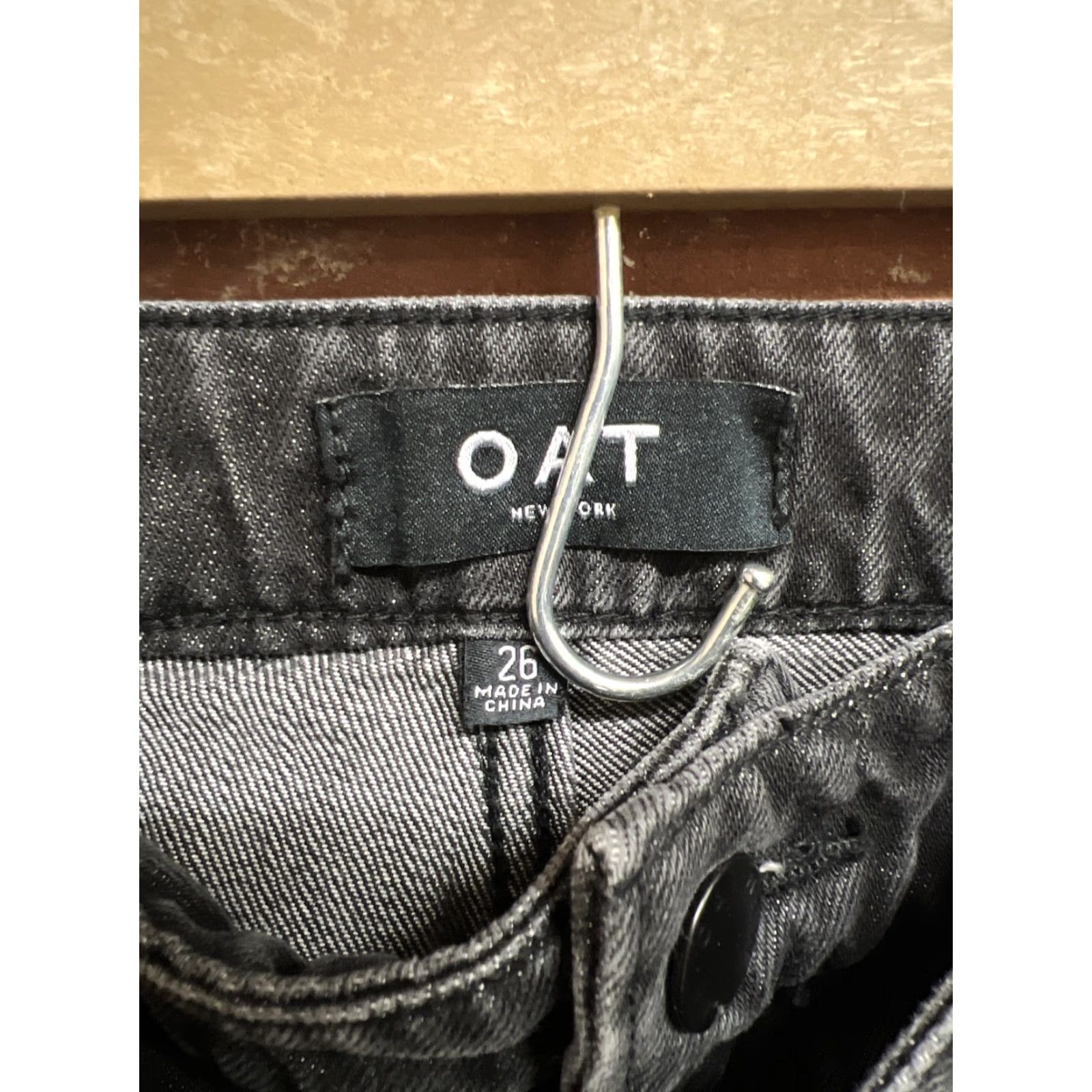 Vintage Oat New York Jeans Cropped Wide-Leg Black Size 26 Women’s Mid-Rise Denim Distressed 26 in Inseam 24 in Size 26" / US 2 / IT 38 - 3 Thumbnail