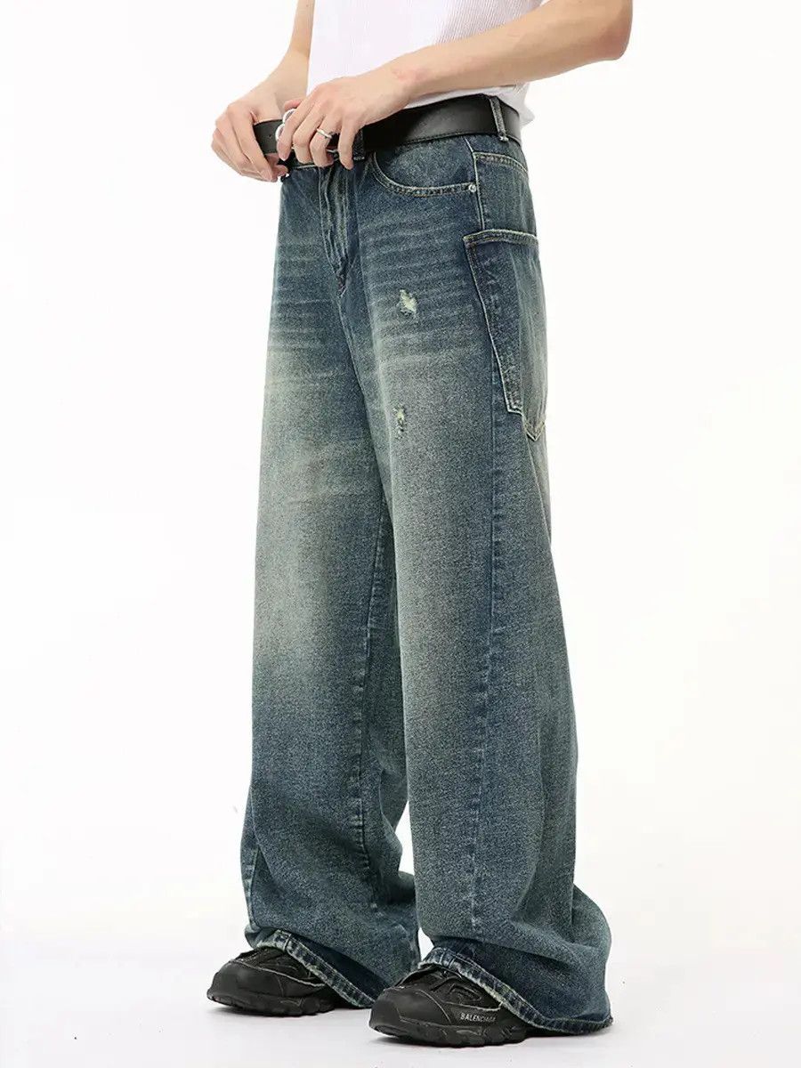Japanese Brand Retro loose patchwork pocket jeans Size US 32 / EU 48 - 4 Thumbnail