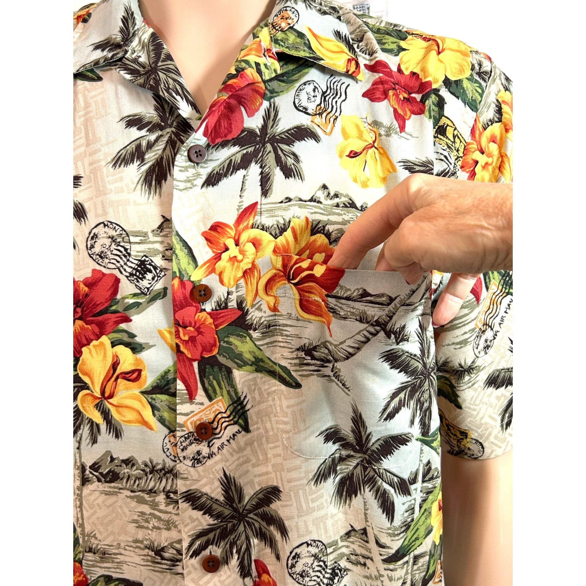 Lands' End Lands’ End Men’s Vtg Hawaiian Shirt M Short Sleeve Collared Size US M / EU 48-50 / 2 - 13 Thumbnail