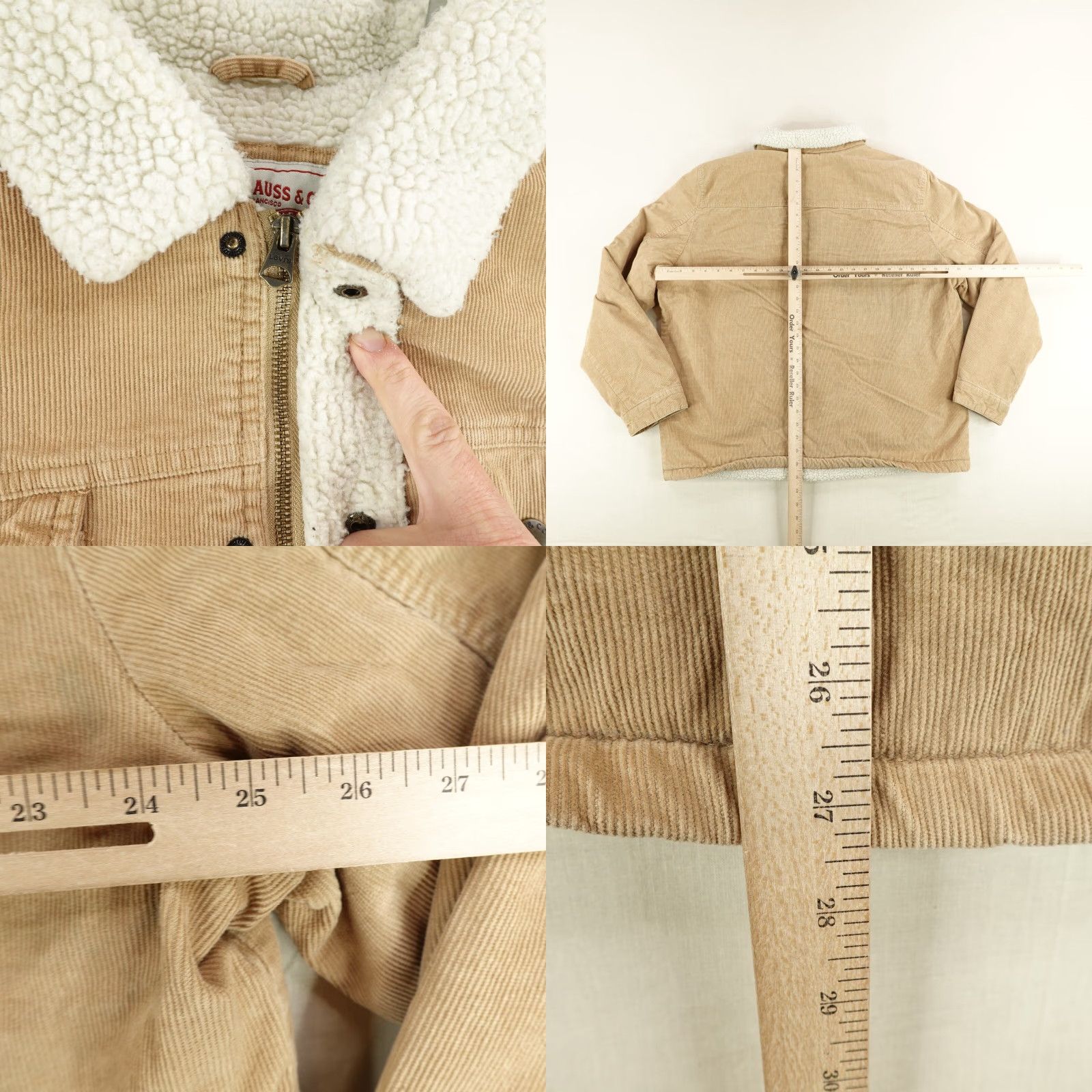 Levi's VINTAGE Levi's Jacket Mens XL Beige Corduroy Bomber Coat Lined Sherpa Fleece Cotton Solid Size US XL / EU 56 / 4 - 8 Thumbnail