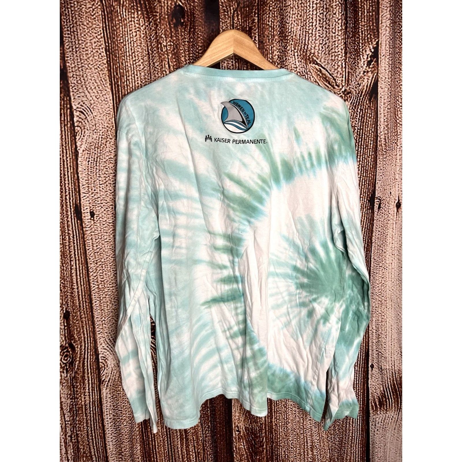 Altea San Jose Sharks Womens T-Shirt XL Long Sleeve Teal Tie Dye Size XL / US 12-14 / IT 48-50 - 2 Thumbnail