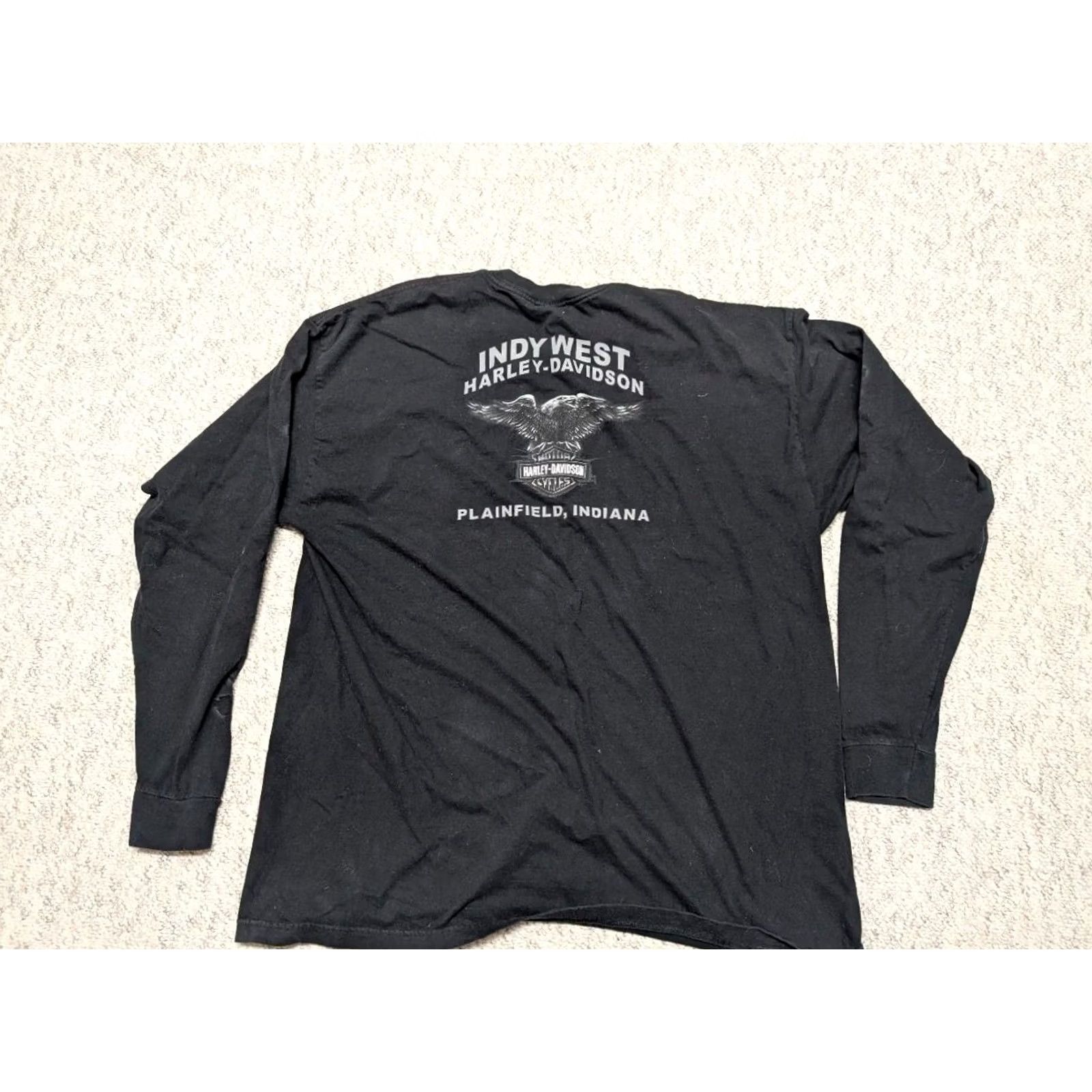 Harley Davidson VINTAGE Harley-Davidson t-shirt 4XL Black WILLIE G long sleeve Crew Neck Mens 90s 2000s motorcycle skull Shirt Size US XXL / EU 58 / 5 - 4 Thumbnail