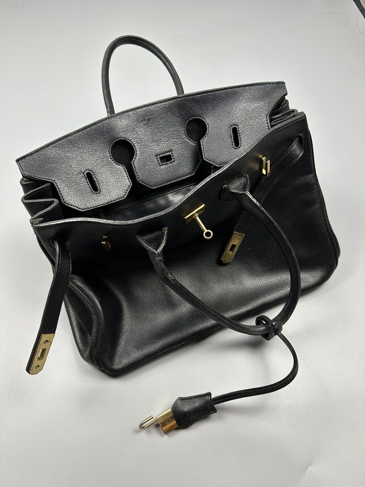 Handmade Hermes Birkin Inspired Custom Leather Handmade Bag Size ONE SIZE - 18 Thumbnail
