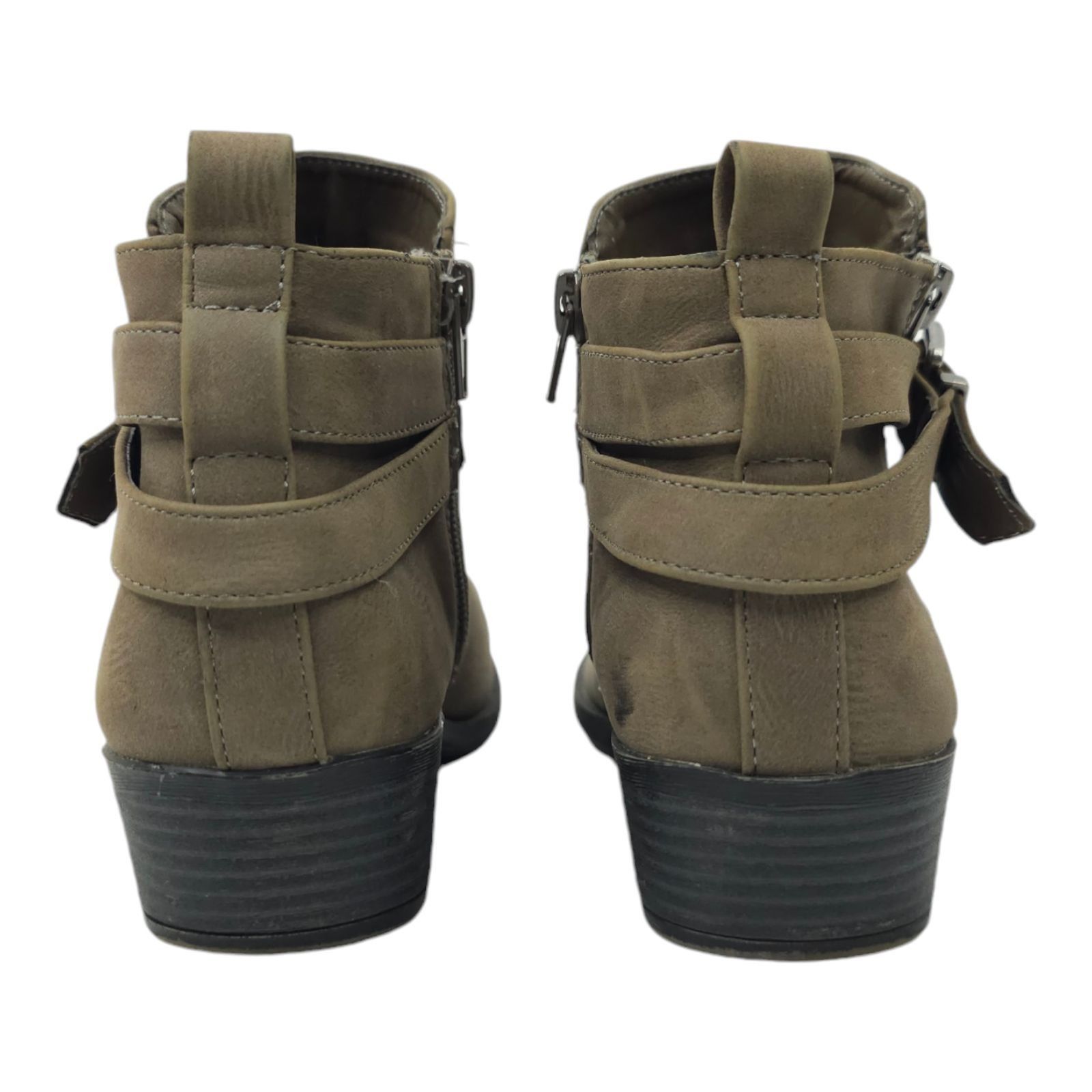 Other Madden Girl Beckk Ankle Boots 7 M Taupe Zip Double Strap Size US 7 / IT 37 - 6 Thumbnail