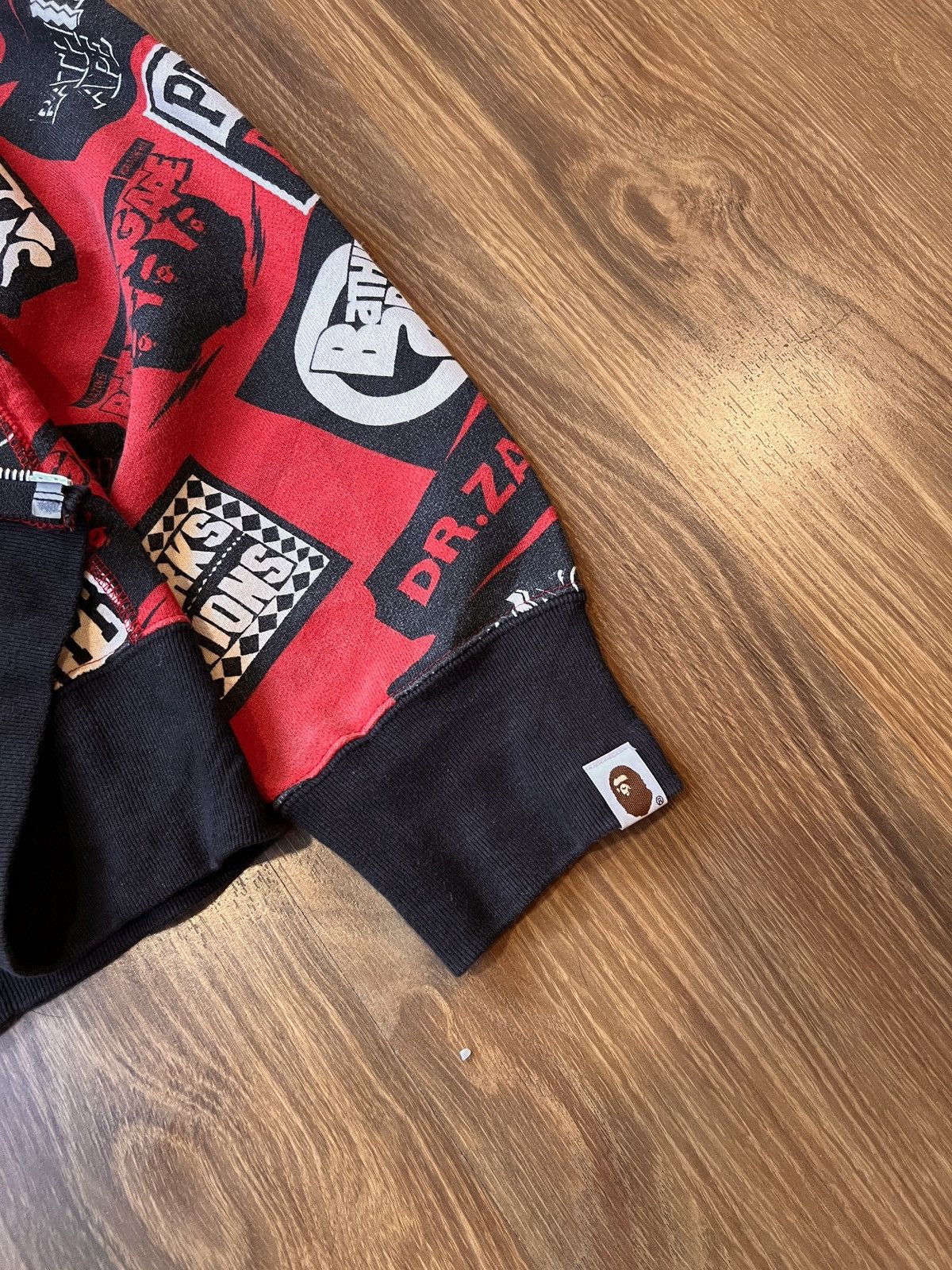 Bape Rare Bape Nigo Dr. Zaius Zip Hoodie (Red/White/Black) Size US XL / EU 56 / 4 - 6 Thumbnail