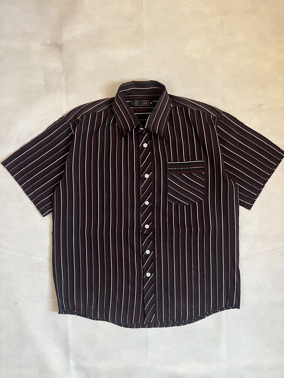 Coogi Vertical Stripe Knit Cotton Coogi Shirt Size US XXL / EU 58 / 5 - 1 Thumbnail