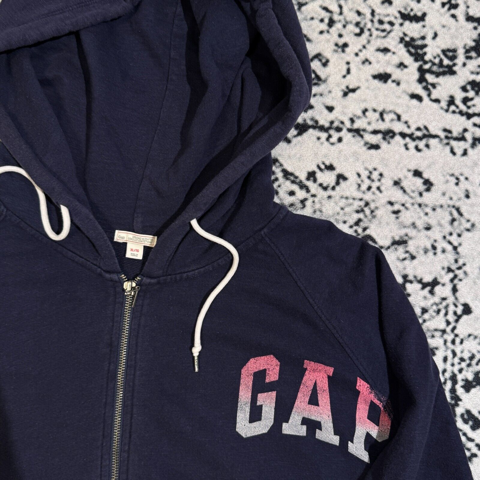 Gap × Vintage Vintage Gap Unisex Navy Blue Cotton Hoodie Zip Size XL 90s Size US XL / EU 56 / 4 - 7 Thumbnail
