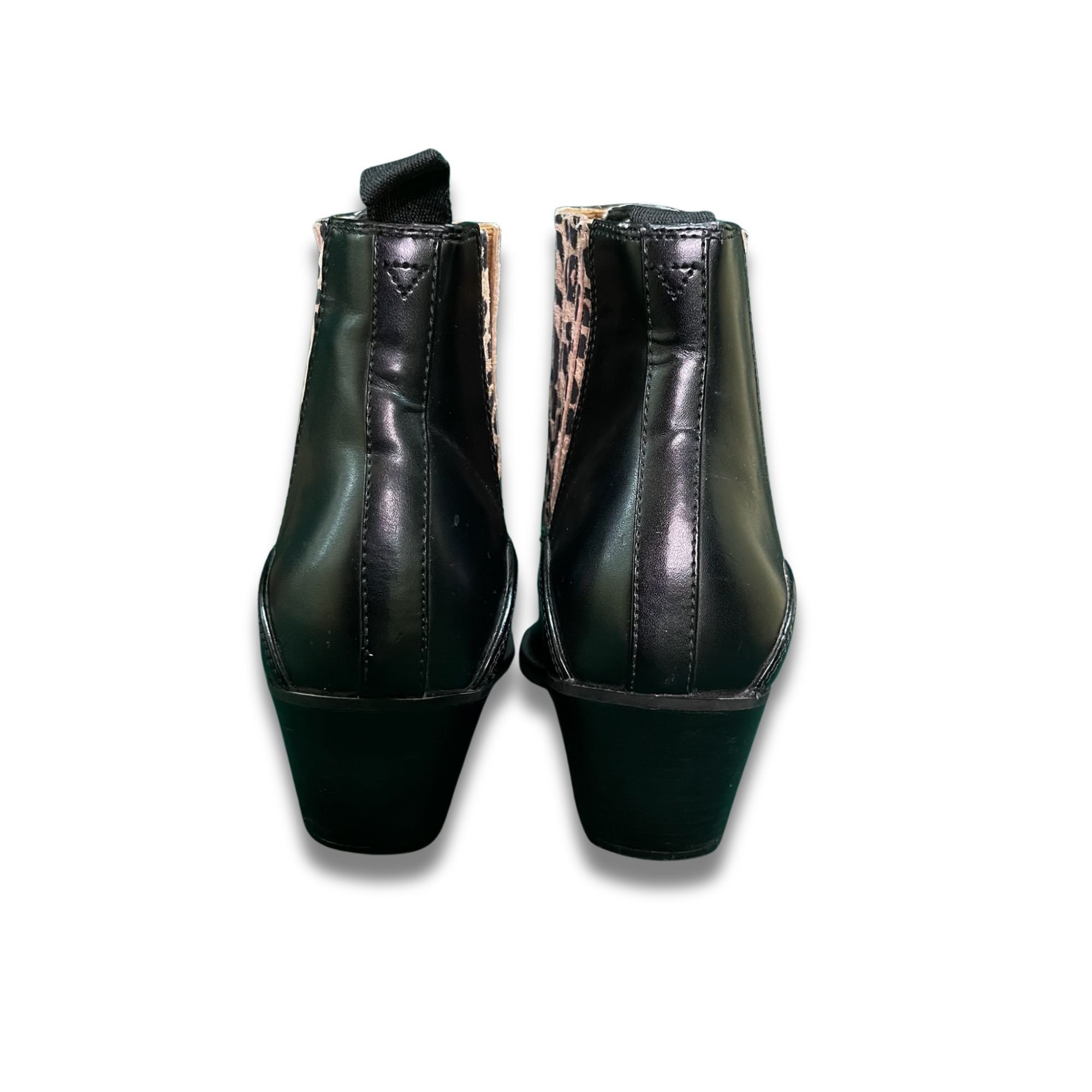Other Very Volatile Belmore Black & Leopard Western Style Booties Size US 8.5 / IT 38.5 - 6 Thumbnail