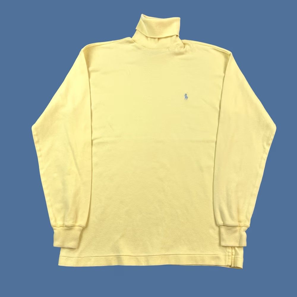 Ralph Lauren VINTAGE Ralph Lauren Shirt Mens Small Yellow Long Sleeve Turtleneck Preppy 90s Size US S / EU 44-46 / 1 - 1 Thumbnail