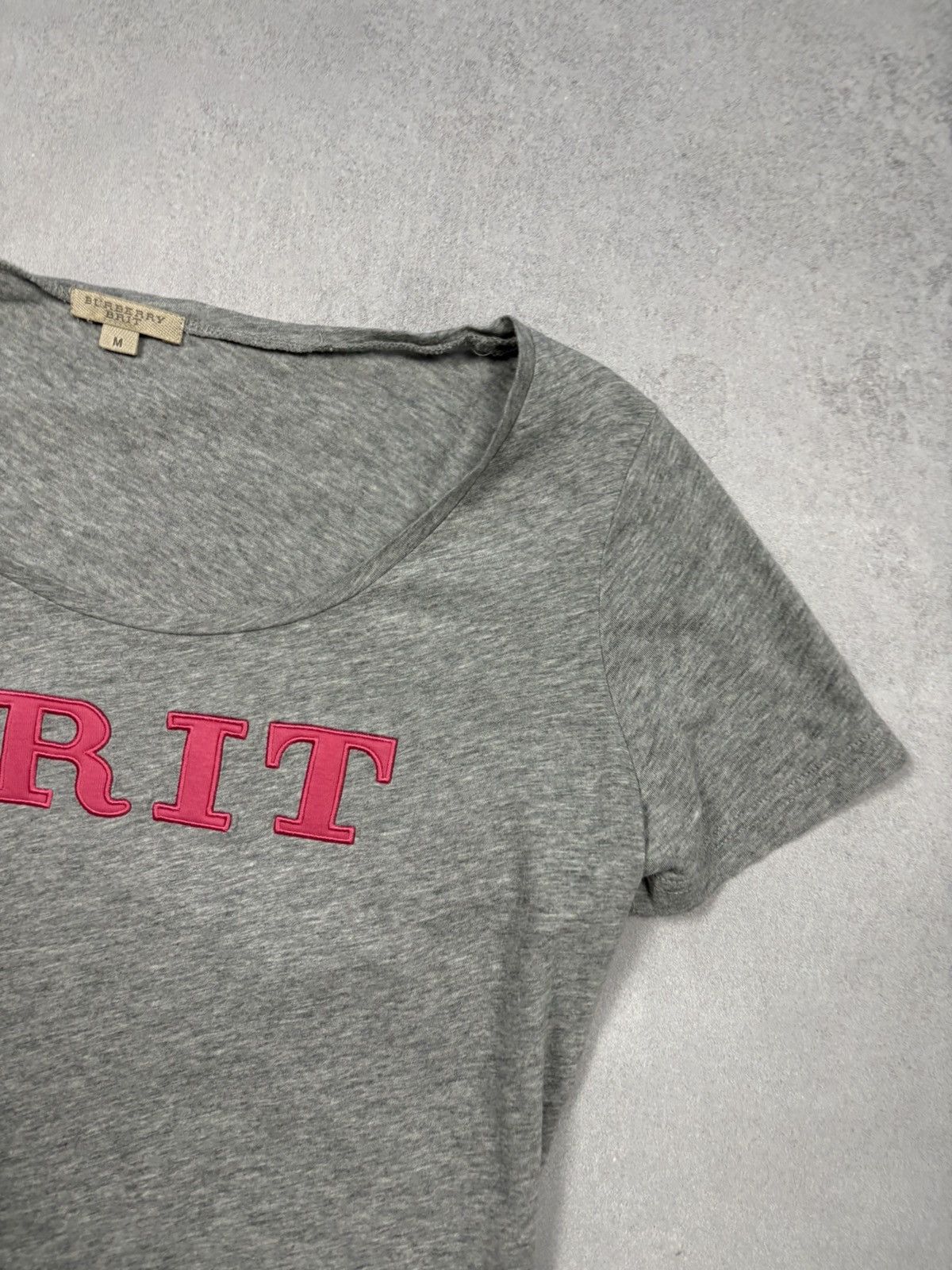 Burberry Burberry Brit BRIT Logo Grey T-Shirt M Embroidery Vintage Size M / US 6-8 / IT 42-44 - 2 Thumbnail