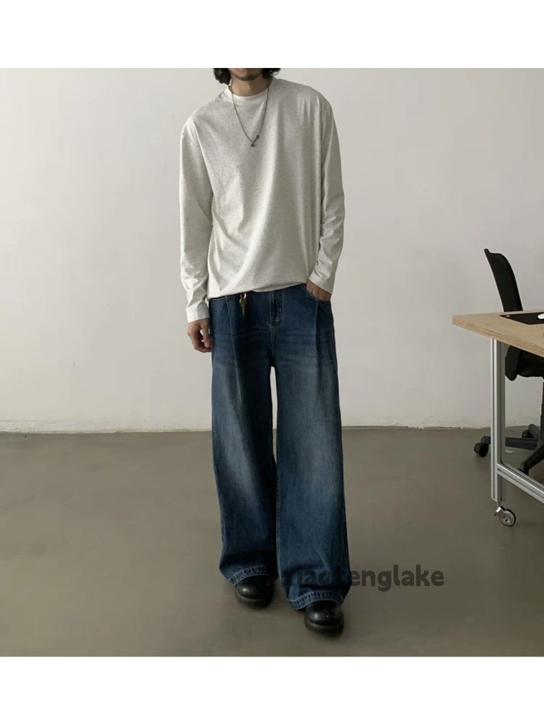 Jean washed faded cleanfit yuppie bootcut baggy pleated jeans Size US 28 / EU 44 - 8 Thumbnail