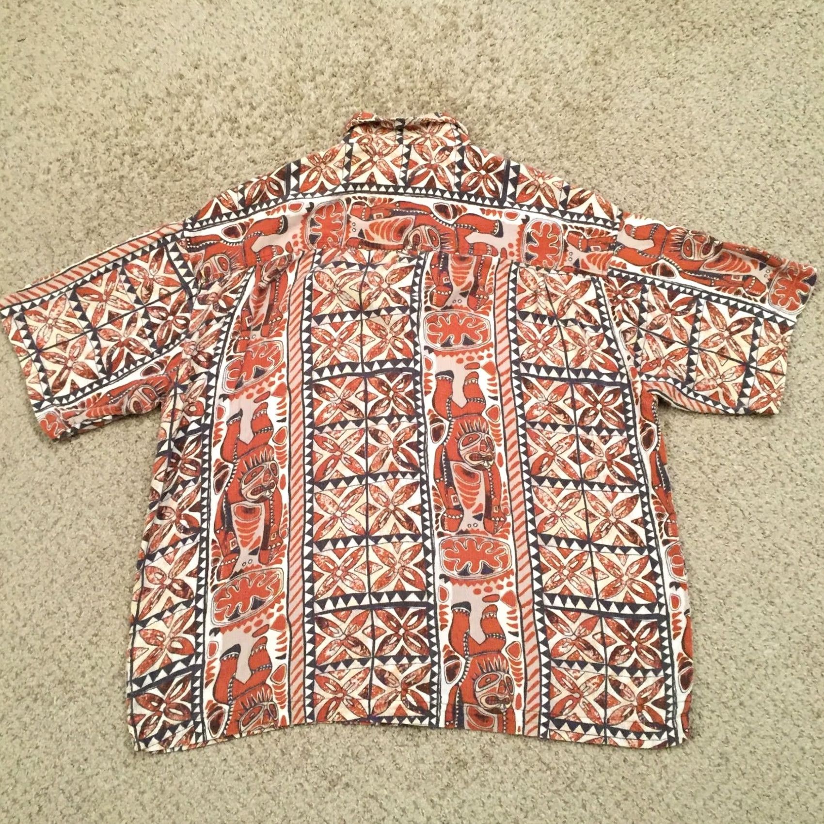 Vintage Arizona Jeans Shirt Mens XL Brown Geometric Short Sleeve Button Up Size US XL / EU 56 / 4 - 6 Thumbnail
