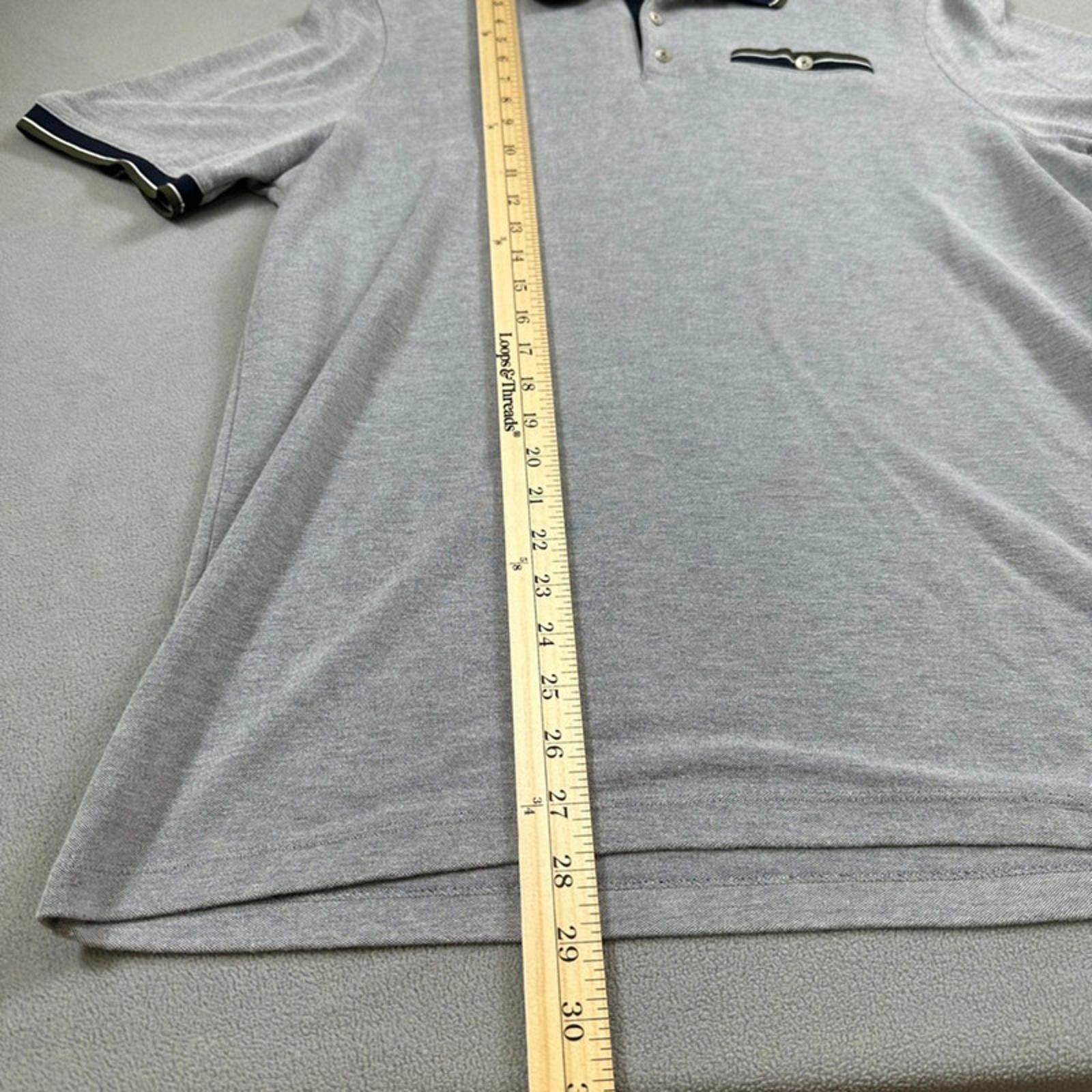 Ted Baker Ted Baker London Polo Shirt Men's XL 5 Heather Gray Trim Size US XL / EU 56 / 4 - 4 Thumbnail