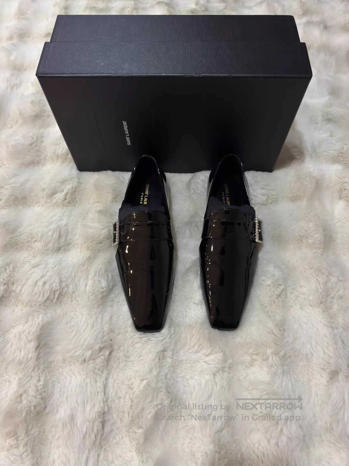 Saint Laurent Paris Black Patent Leather Slip. Size US 7 / EU 40 - 4 Thumbnail