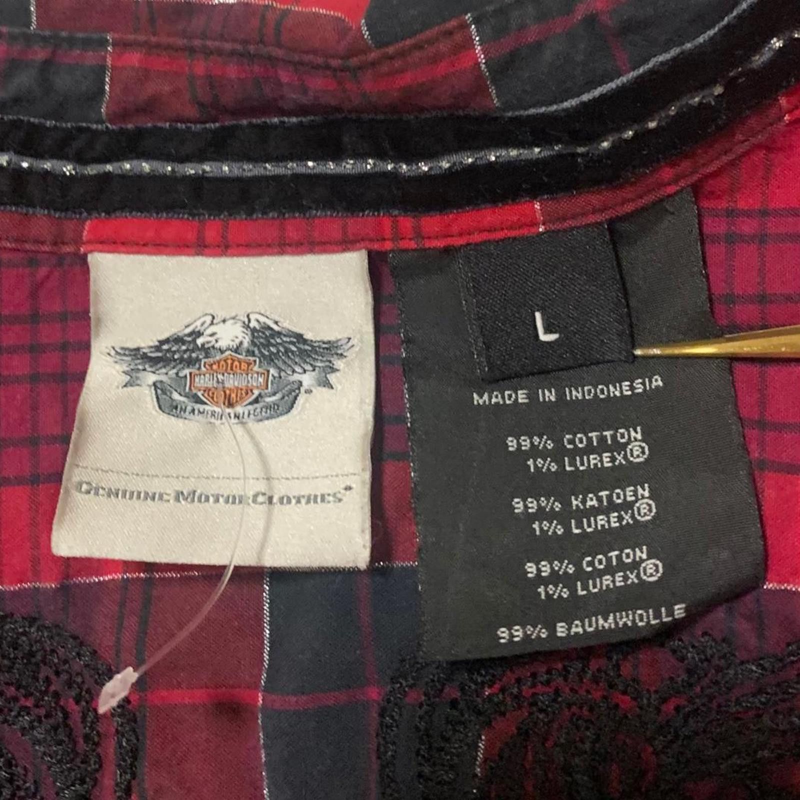 Harley Davidson Harley Davidson Red Plaid Flannel Shirt Corset Back L Size US L / EU 52-54 / 3 - 3 Thumbnail