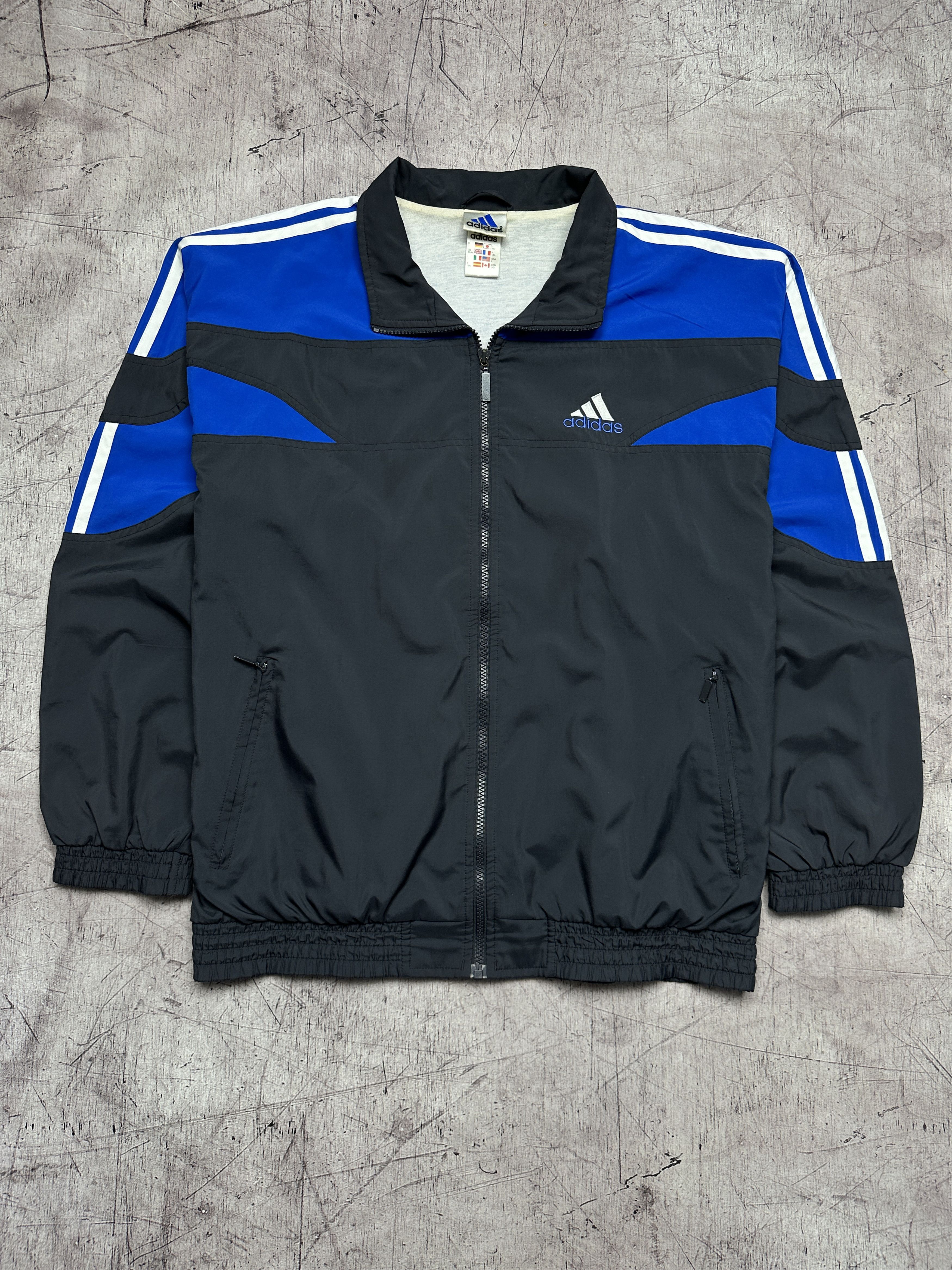 トップス vintage adidas track jersey y2k Vintage Y2K Adidas Zip Track Top Navy Blue With White