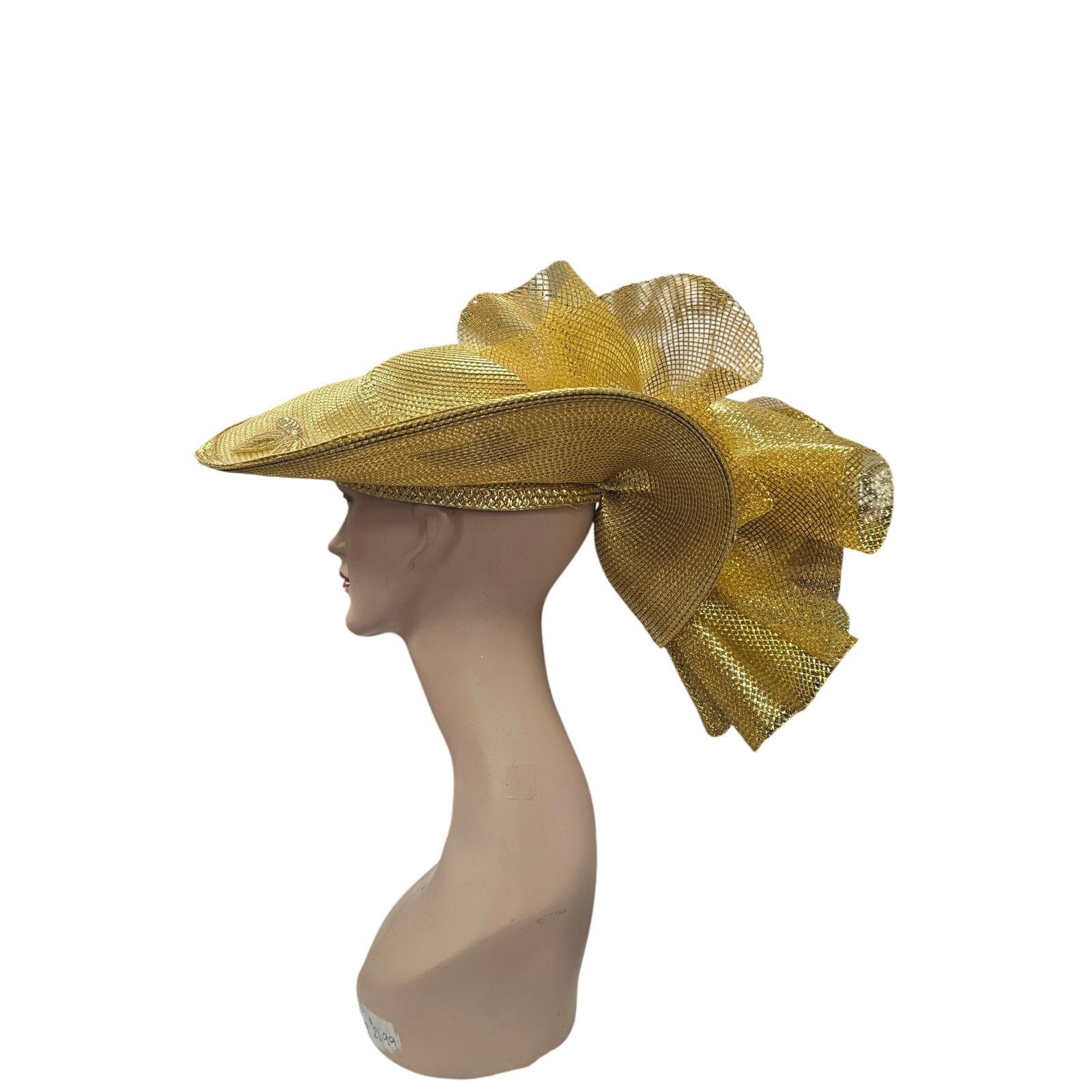 Other Gold Avant Garde Couture Hat, 22 inches Size ONE SIZE - 3 Thumbnail