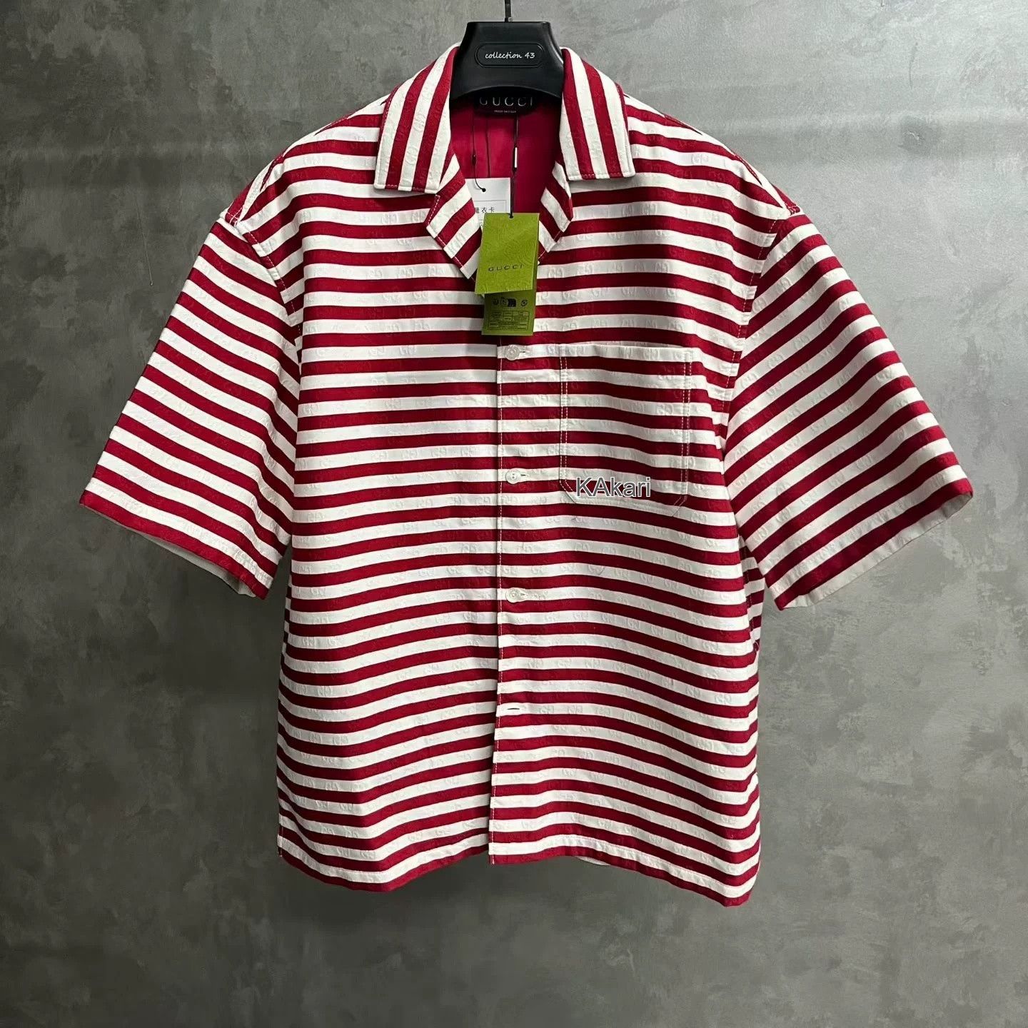 Gucci Gucci 2025 Red Striped Printed Cotton Shirt Size US M / EU 48-50 / 2 - 1 Thumbnail