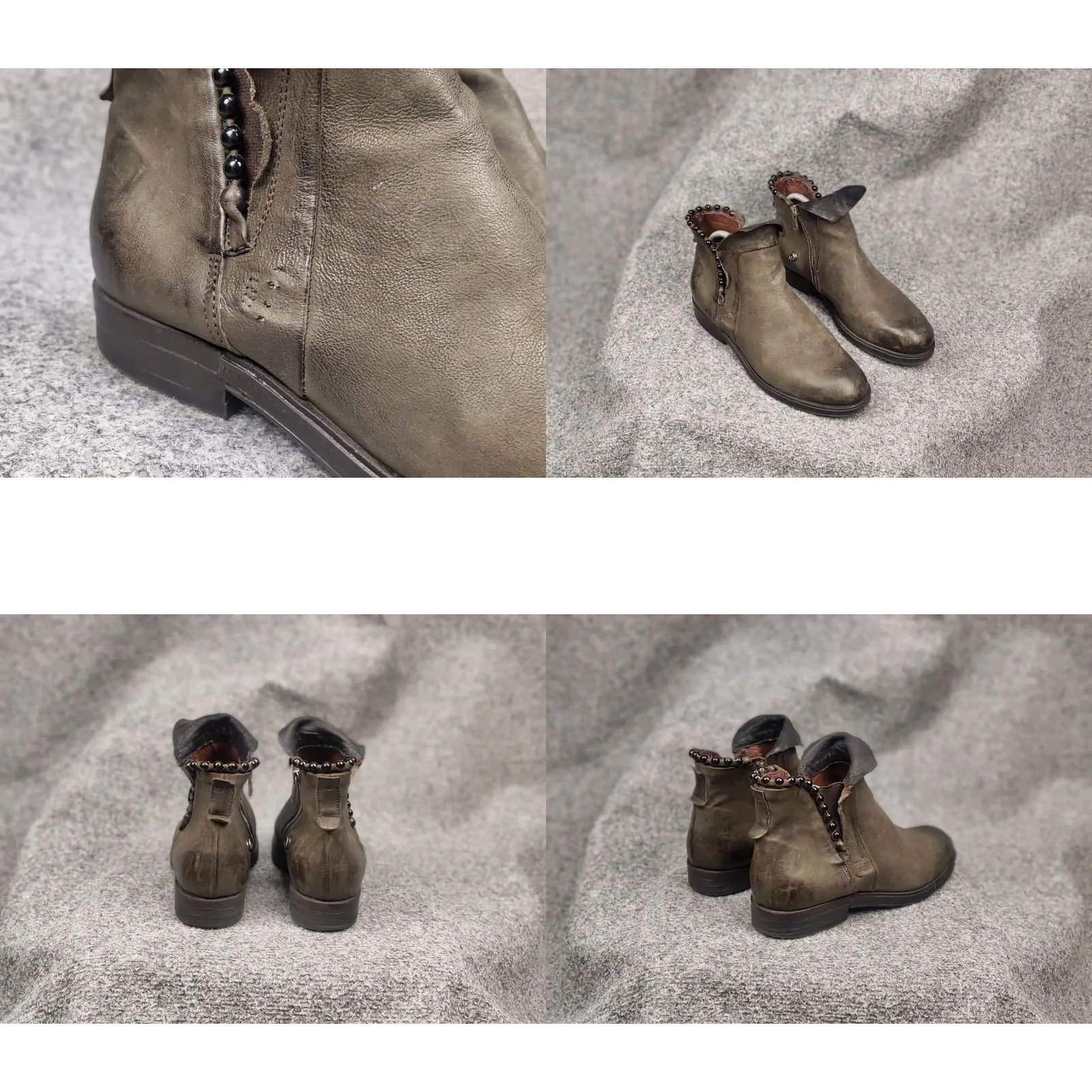 A.S.98 A.S.98 Airstep Design Swamp green color Ankle Zip Leather Boots Mens Size US 7 / EU 40 - 9 Thumbnail