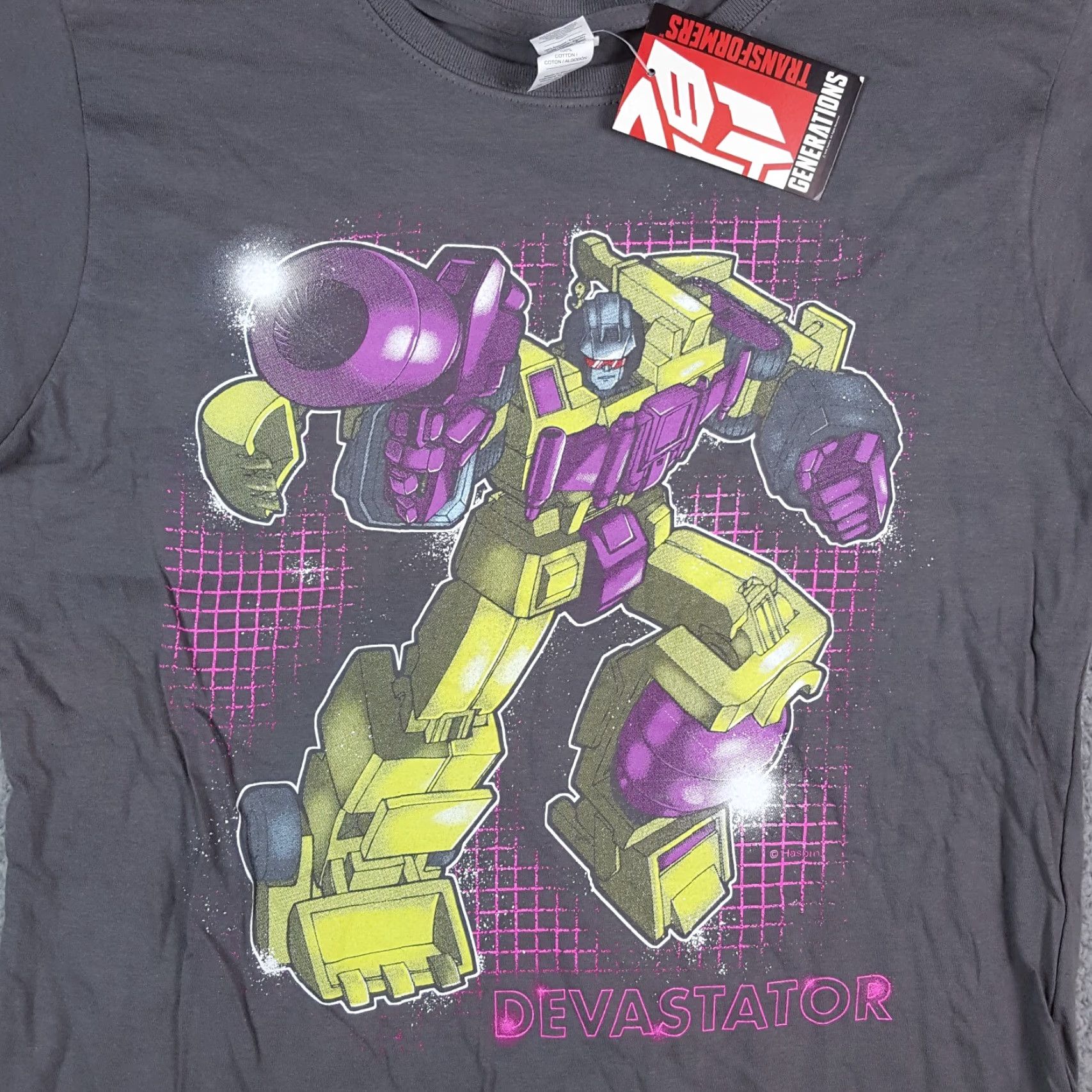 Gildan VINTAGE T Shirt Women’s XL Casual Short Sleeve Crew Neck Gray 90s Transformers Cartoon Devastator Gildan Retro Size XL / US 12-14 / IT 48-50 - 2 Thumbnail