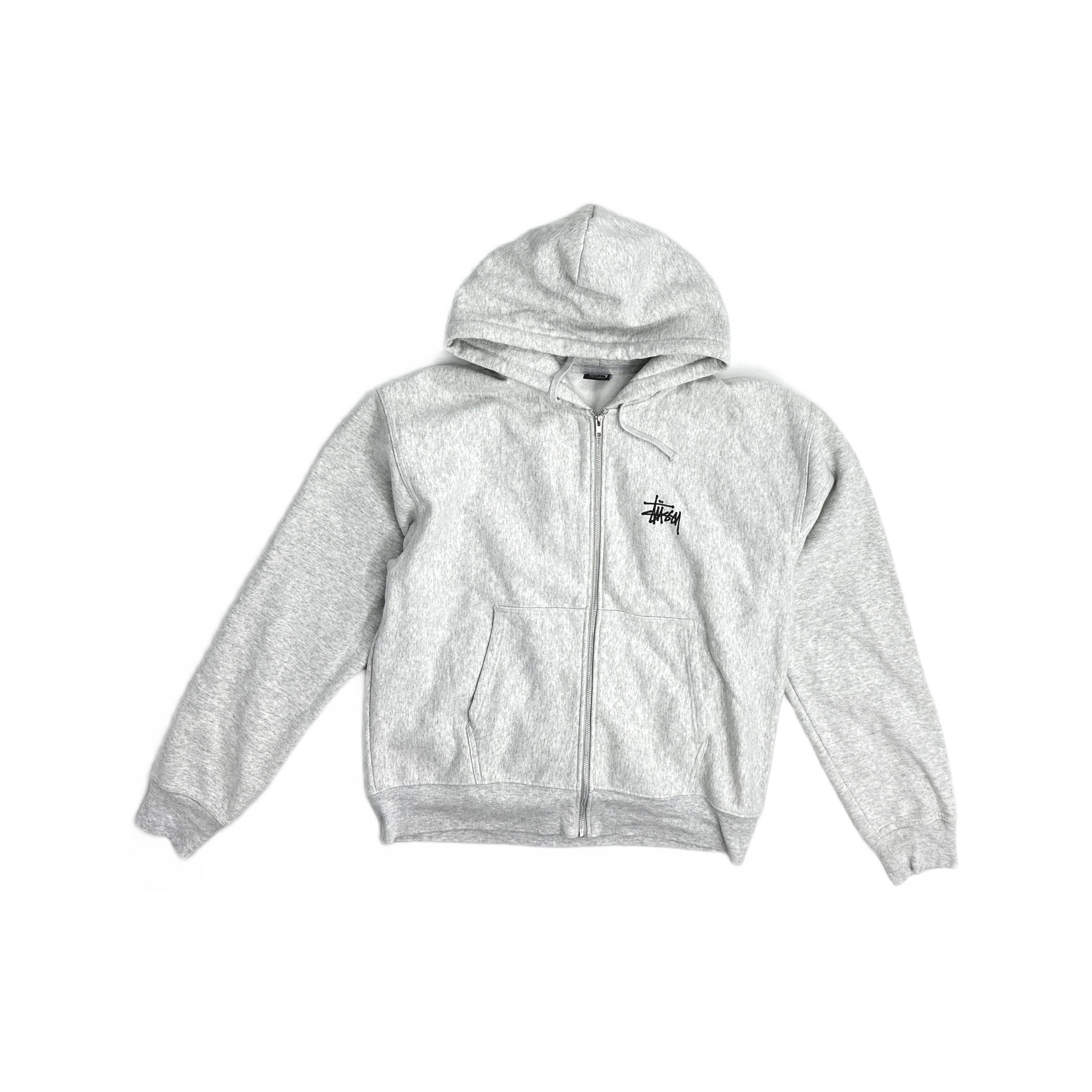 Stussy Stussy Web Zip Hoodie - Heather Grey with Green Splatter